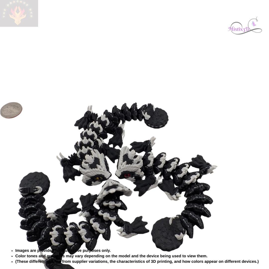 Baby Cookies and Cream Glass Eye Dragon | 3D Printed | Authorized Seller of Dragons Den