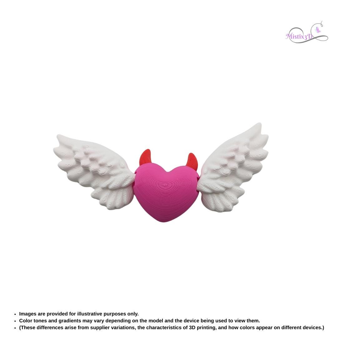 Valentine Devil Heart Articulated Keychain | 3D Printed – Authorized Seller of Cobotech