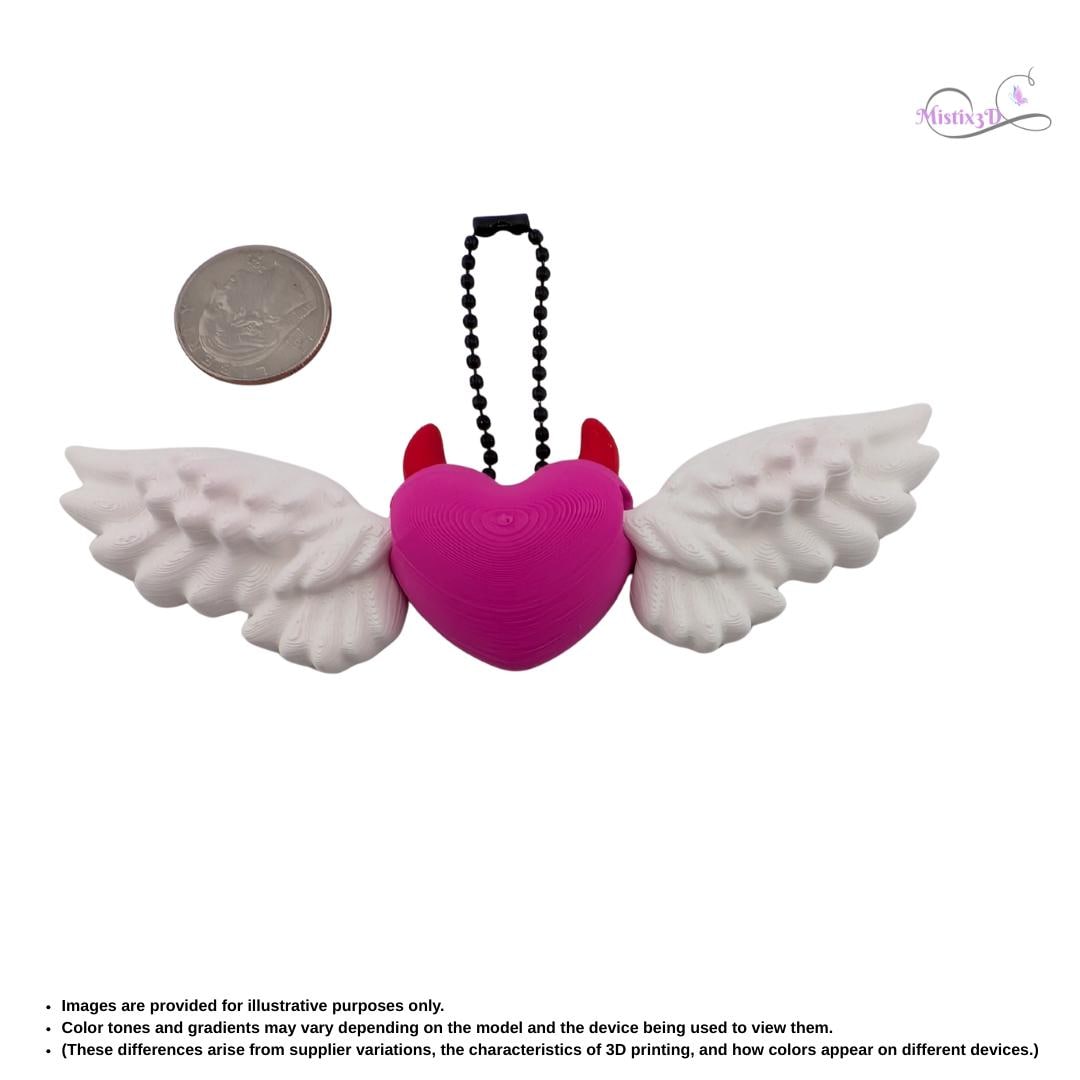 Valentine Devil Heart Articulated Keychain | 3D Printed – Authorized Seller of Cobotech