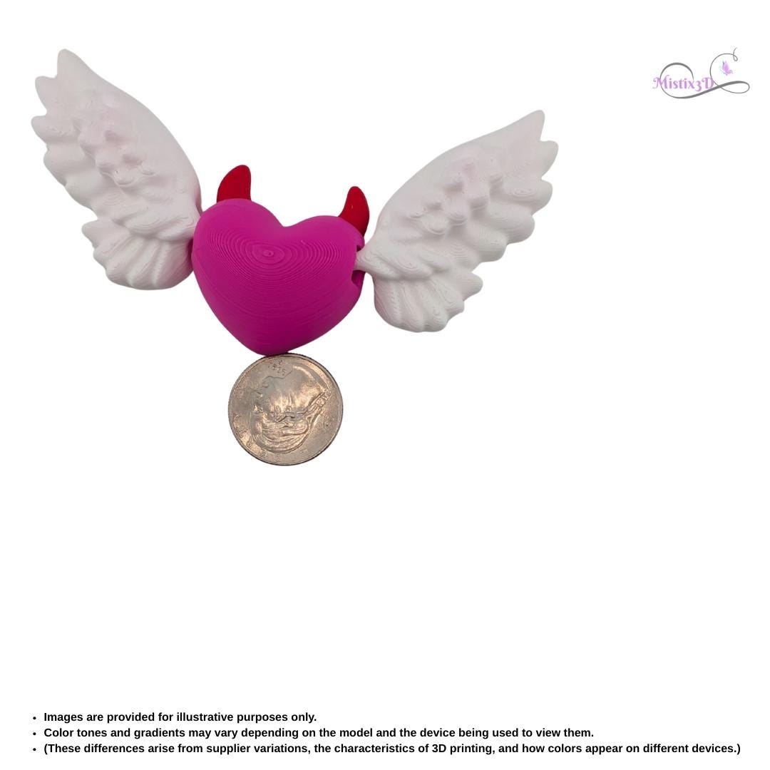 Valentine Devil Heart Articulated Keychain | 3D Printed – Authorized Seller of Cobotech