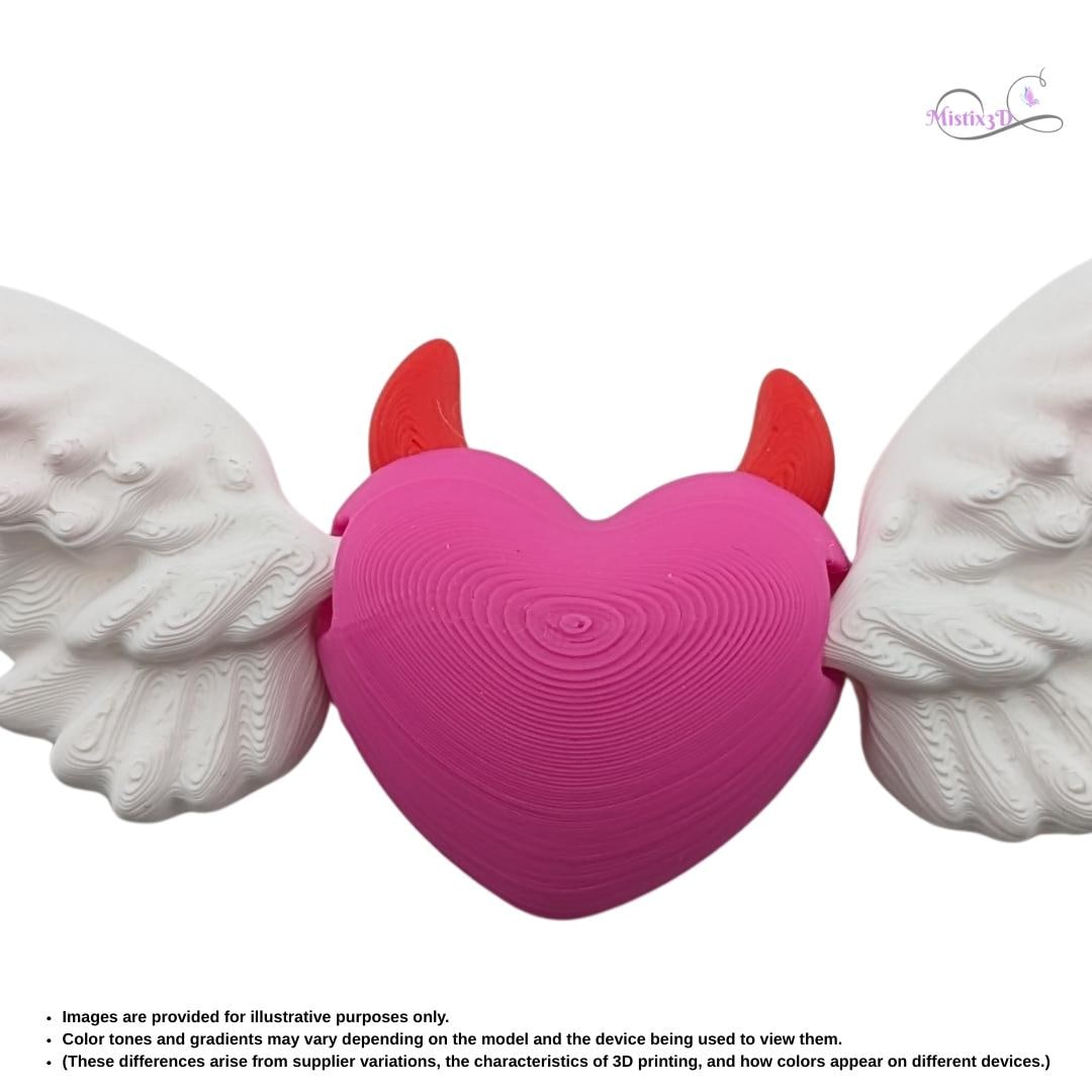 Valentine Devil Heart Articulated Keychain | 3D Printed – Authorized Seller of Cobotech