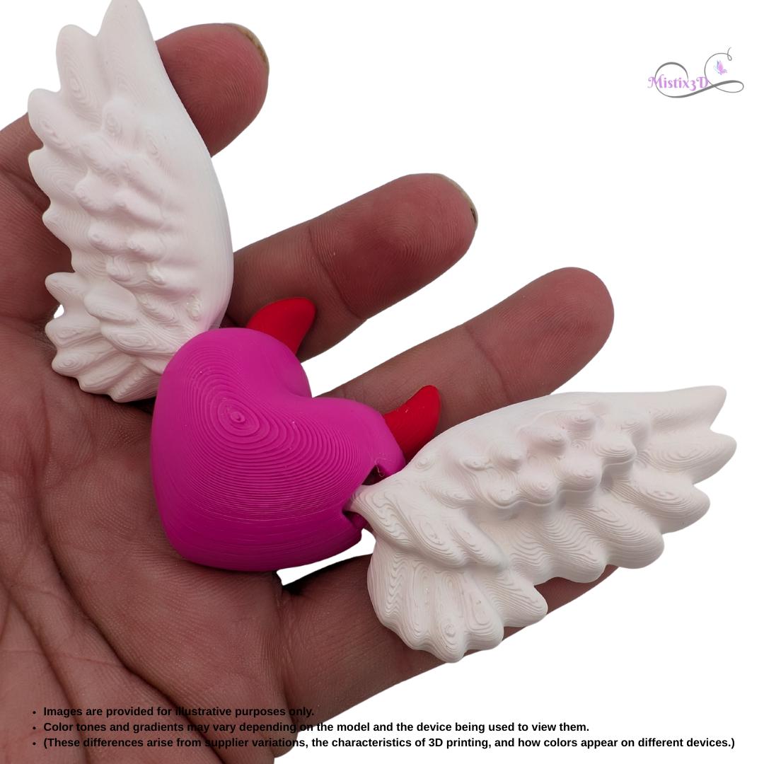 Valentine Devil Heart Articulated Keychain | 3D Printed – Authorized Seller of Cobotech