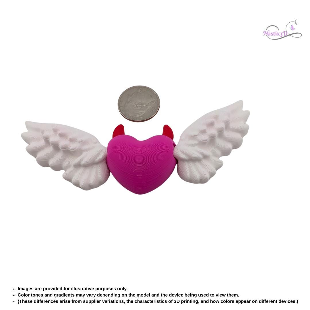 Valentine Devil Heart Articulated Keychain | 3D Printed – Authorized Seller of Cobotech