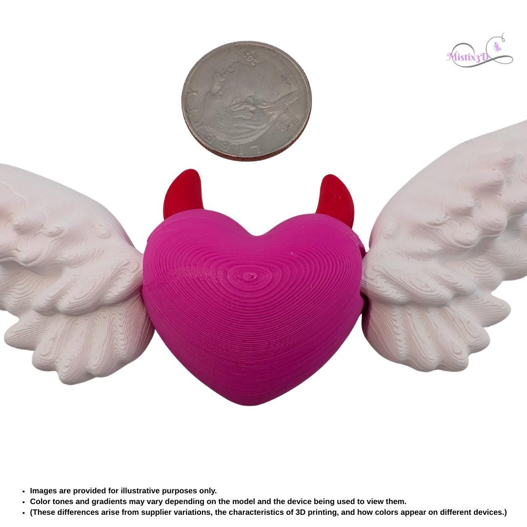 Valentine Devil Heart Articulated Keychain | 3D Printed – Authorized Seller of Cobotech