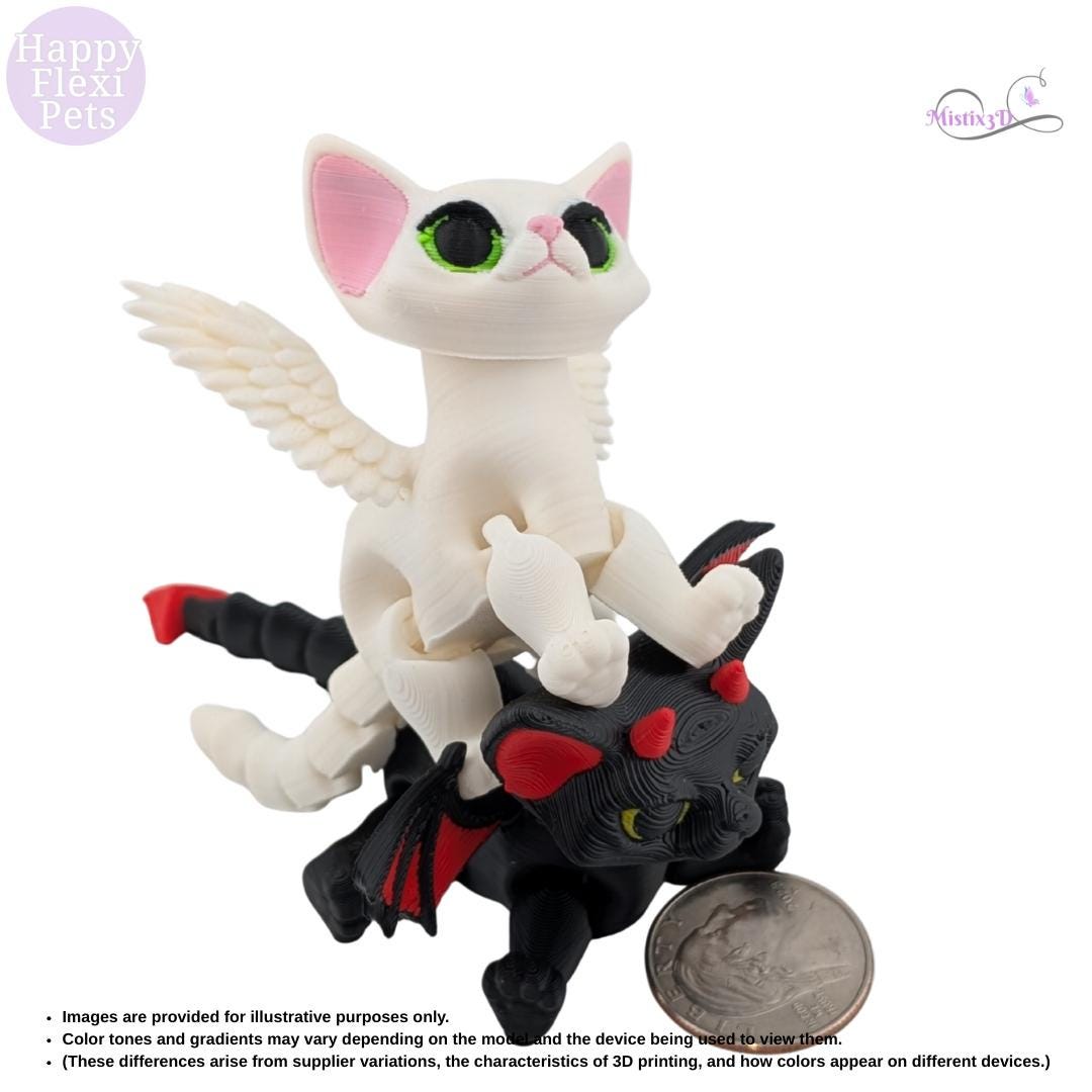 Angel / Devil Kitty 3D Printed – Authorized Seller of Happy Flexi Pets
