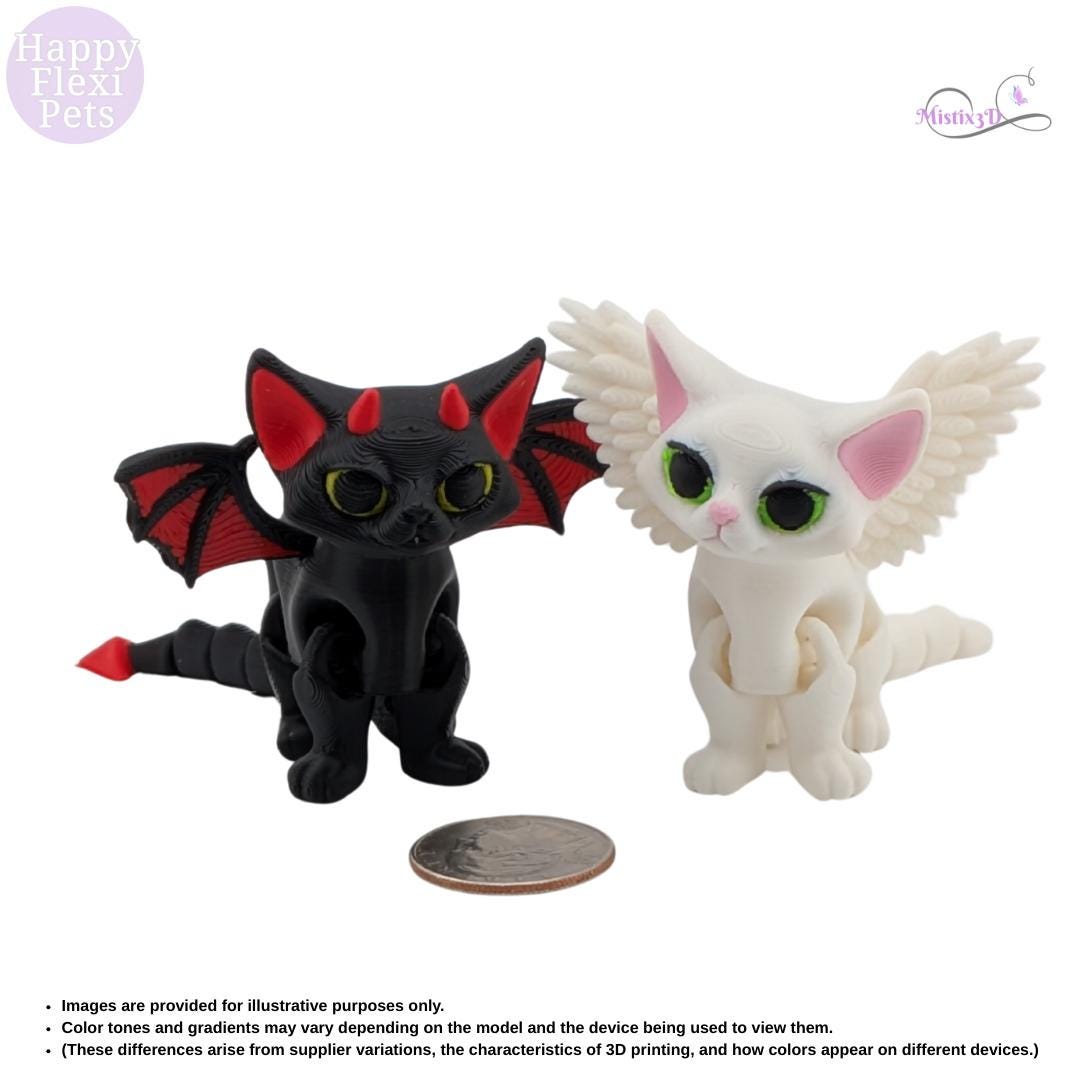 Angel / Devil Kitty 3D Printed – Authorized Seller of Happy Flexi Pets