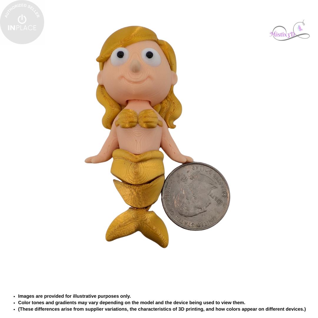 Articulated Mermaid Toy | InPlace Designer, Sensory Play, 3D Printed Figurine