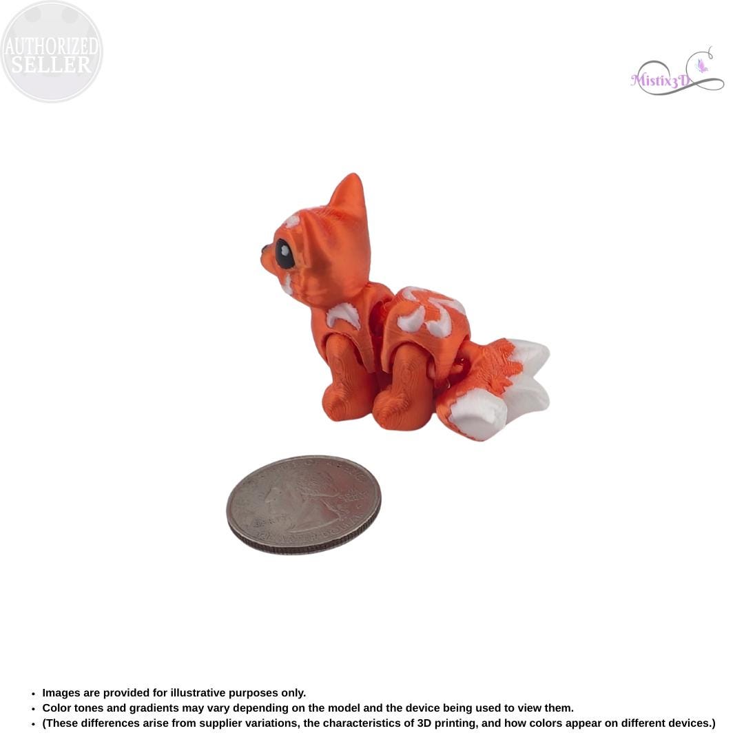 Kitsune Hatchling | 3d printed | Authorized Seller Cinderwing
