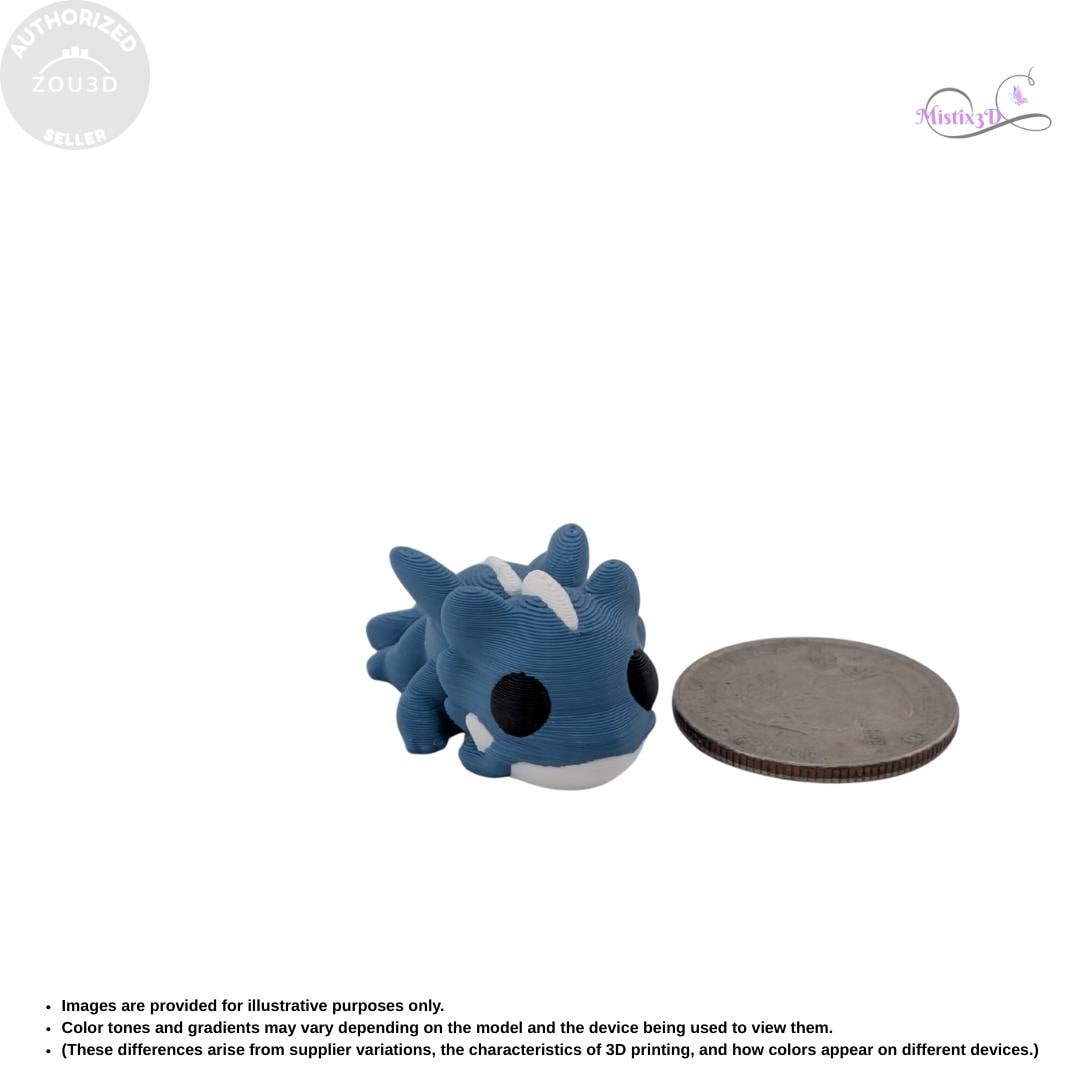 Mini Baby Water Dragon | 3D Printed | Authorized Seller Zou
