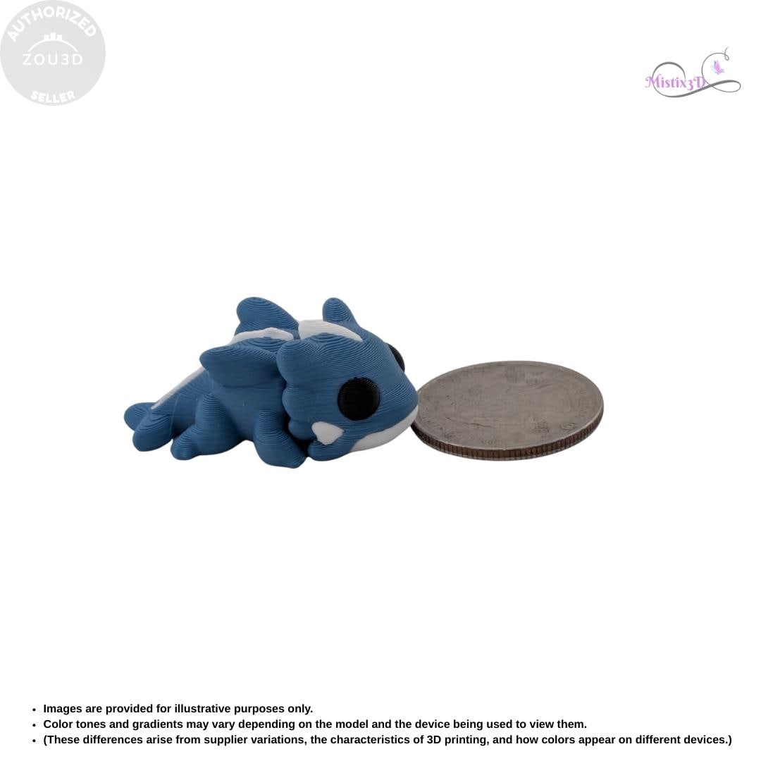 Mini Baby Water Dragon | 3D Printed | Authorized Seller Zou