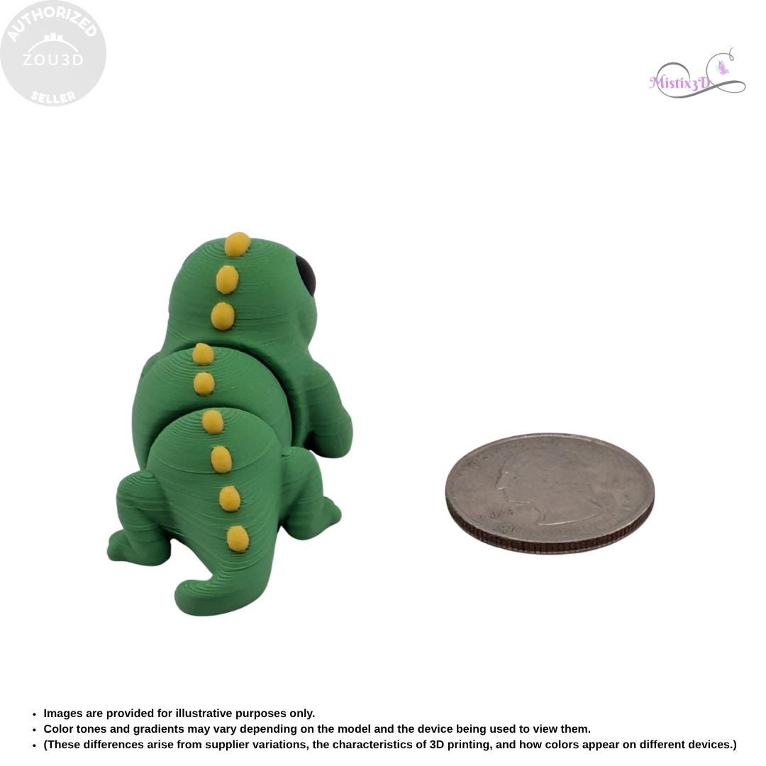Articulated Baby Lizard 3D Printed ZOU3D Fidget Toy Flexible Reptile Gecko Figurine Desk Pet
