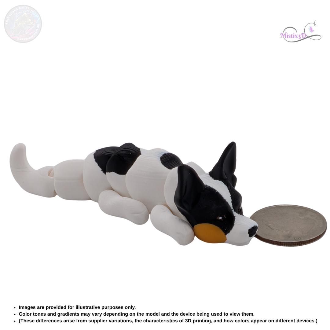 Articulated 3D Printed Dog Figurine, Rat Terrier