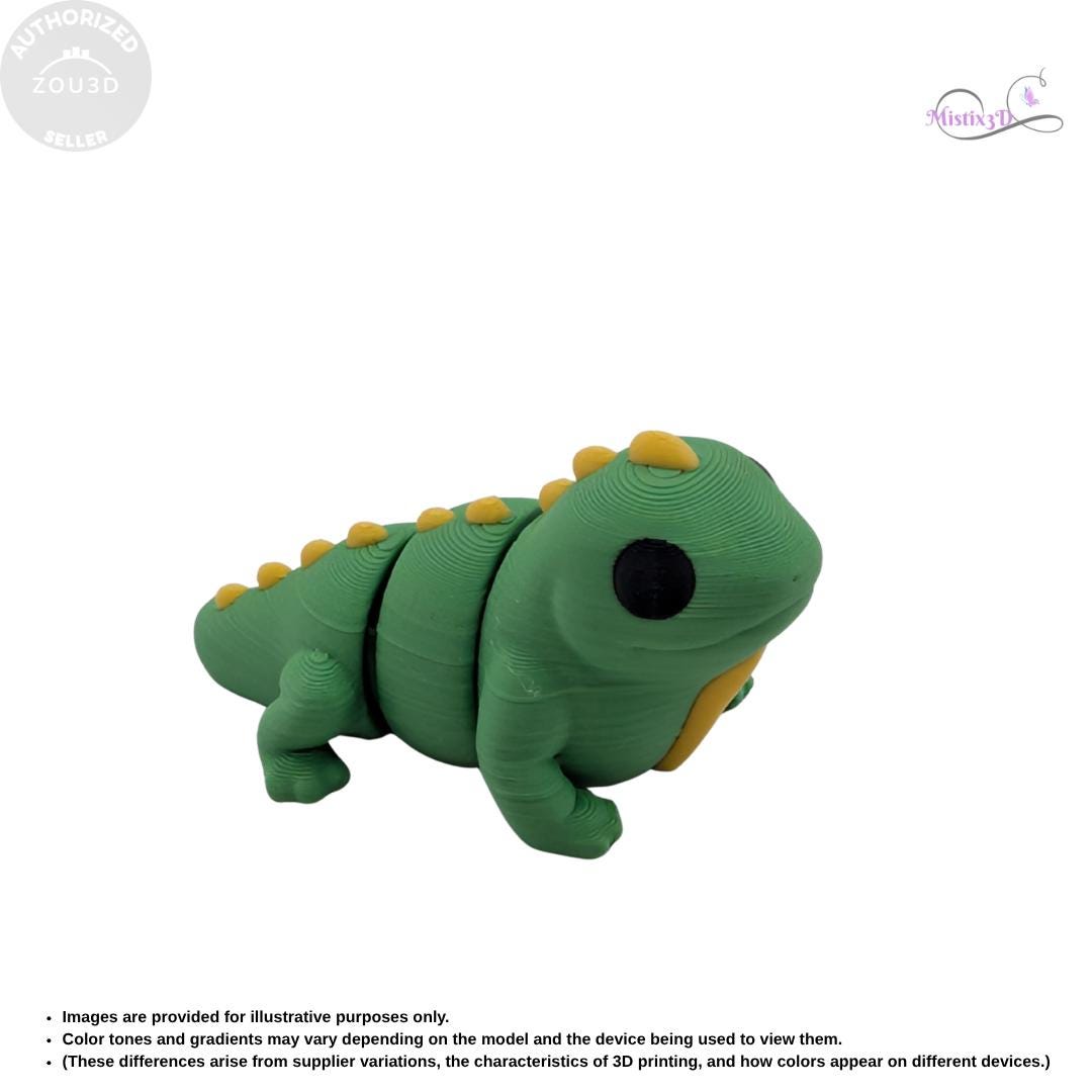Articulated Baby Lizard 3D Printed ZOU3D Fidget Toy Flexible Reptile Gecko Figurine Desk Pet