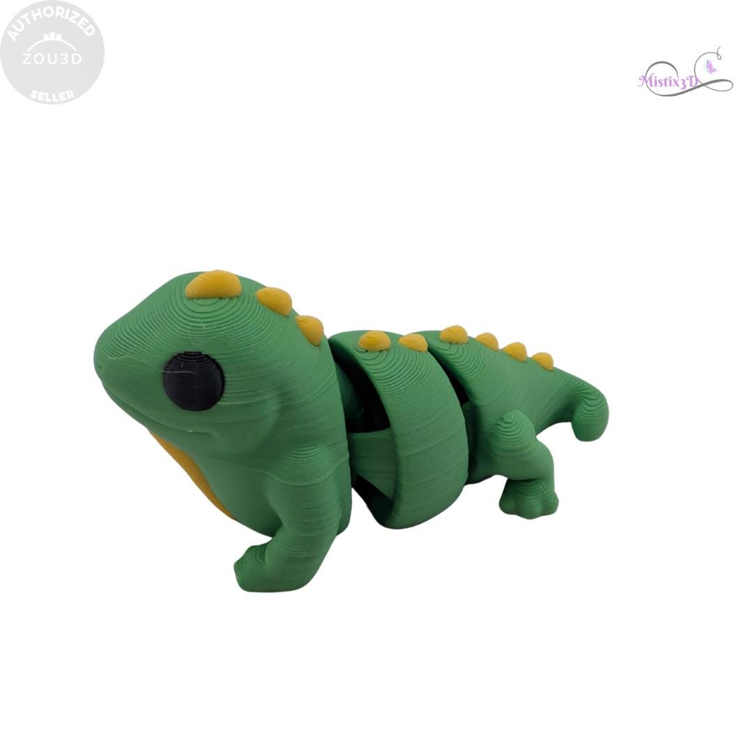 Articulated Baby Lizard 3D Printed ZOU3D Fidget Toy Flexible Reptile Gecko Figurine Desk Pet
