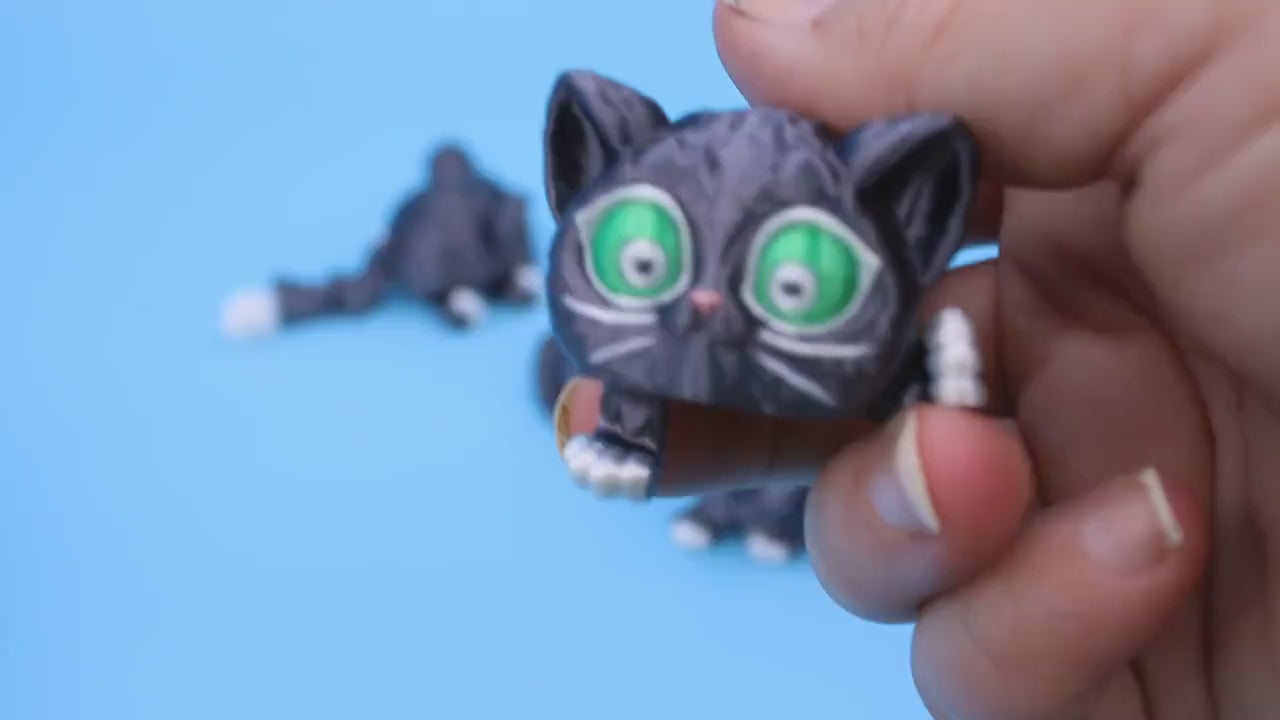 Black Cat Puff | 3D Printed
