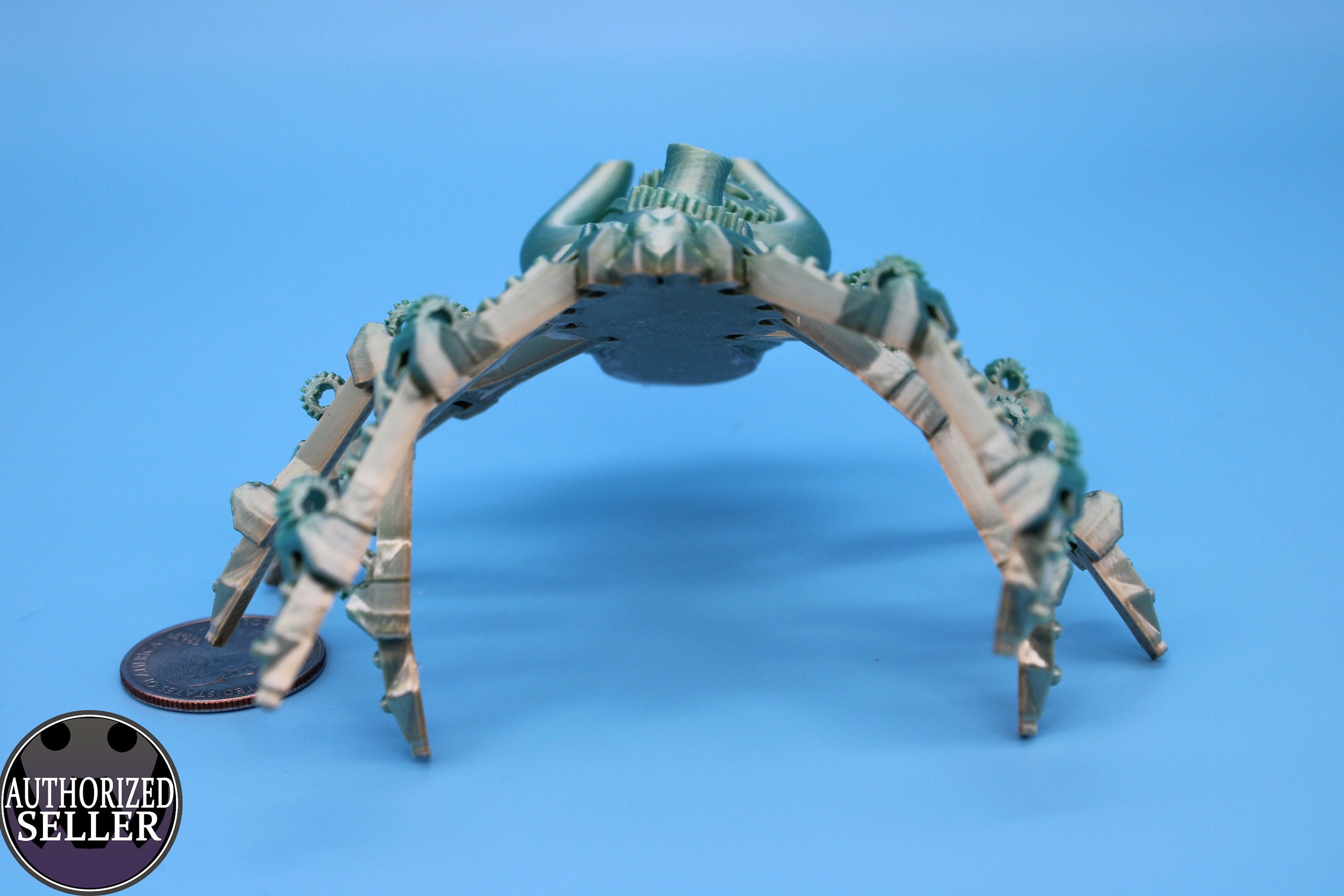 Rainbow Steam Punk Spider. Steam Punk Spider 3D printed articulating spider . flexi Toy, 5.75 in. Stress Relief, Gift.