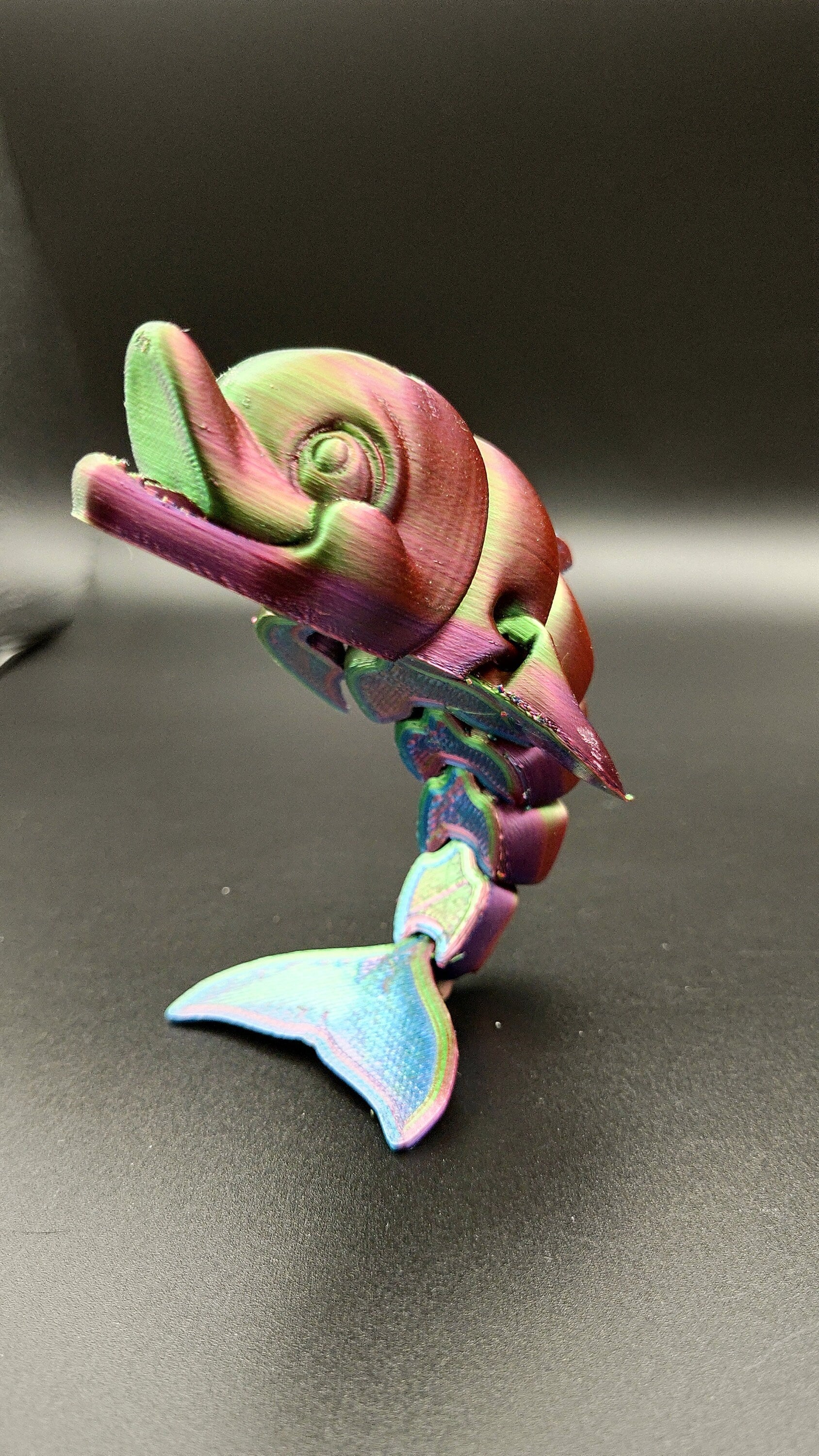 Tri Color Flexi Dolphin. Articulating Super Cute Dolphin. Great fidget toy. Desk buddy. Sensory toy. No surprise rainbow dolphin.