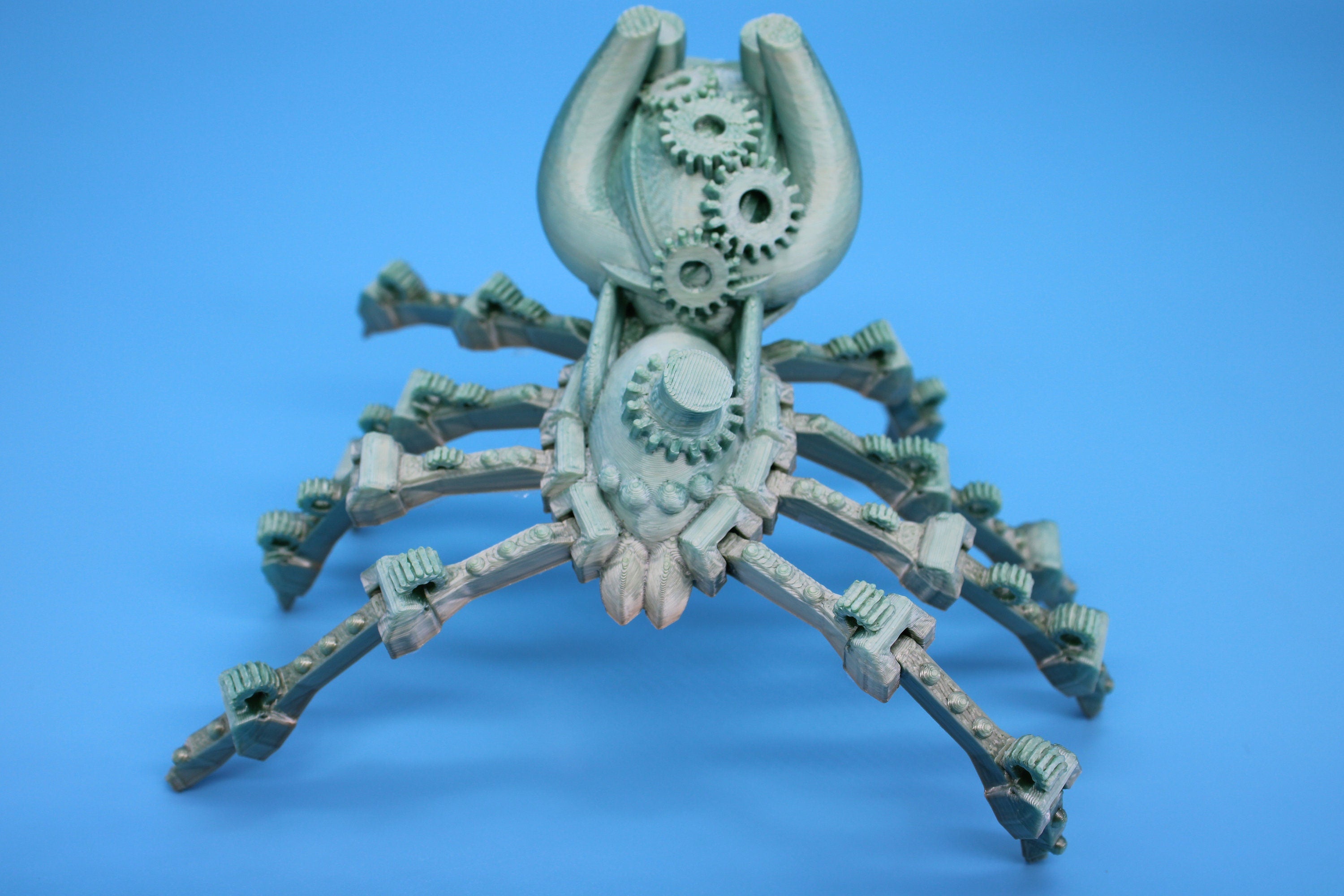 Rainbow Steam Punk Spider. Steam Punk Spider 3D printed articulating spider . flexi Toy, 5.75 in. Stress Relief, Gift.