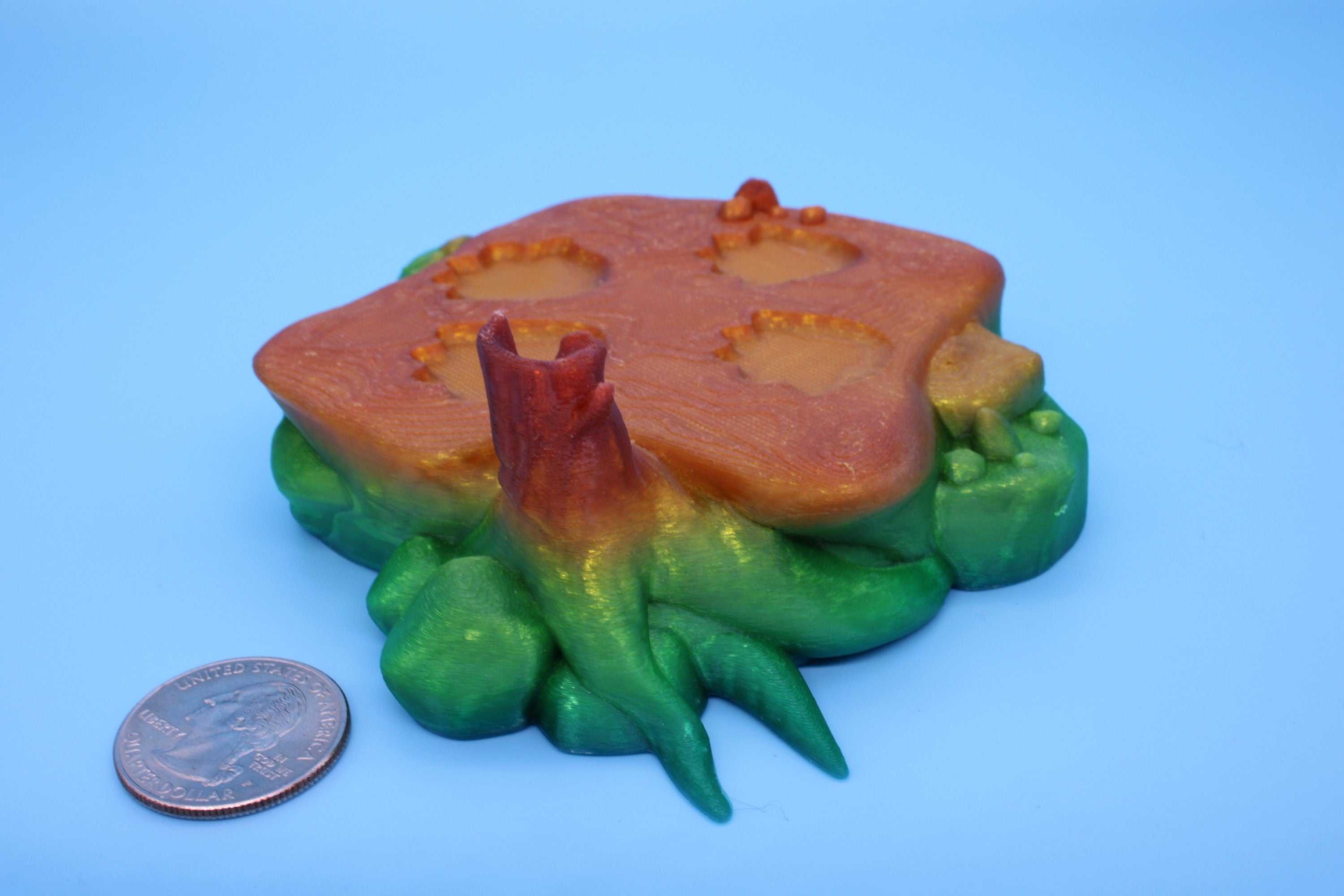 Rainbow Triceratops Stand 3D Printed. Stand for Triceratops. Super cute to show off your dinosaur. Display for your favorite Dino