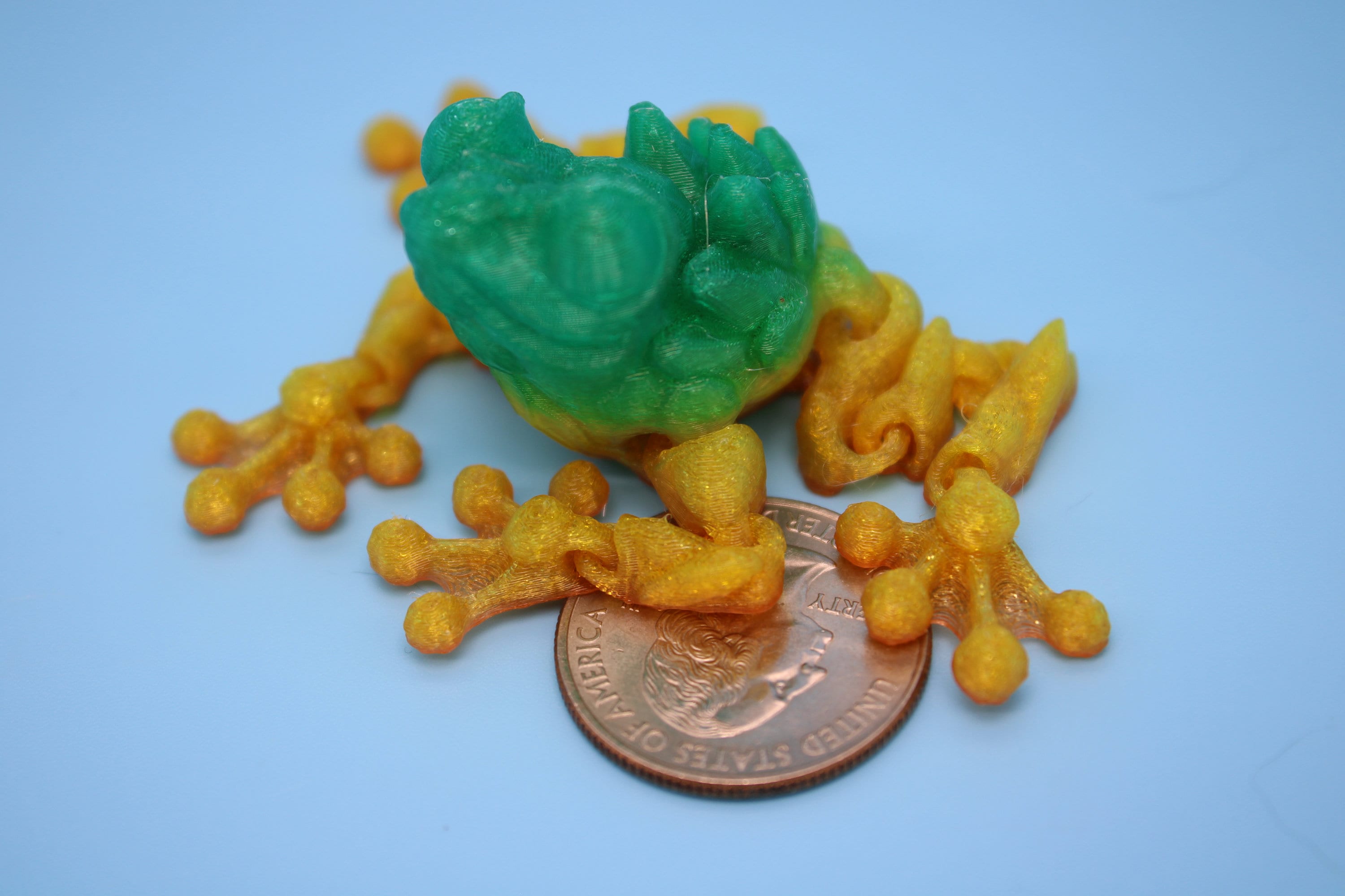 Miniature Flexible Crystal Frog | 3D Printed Crystal Cute Frog | 5.5 inches | Friendly Frog | Sensory Toy | Fidget Toy | Articulating Frog.