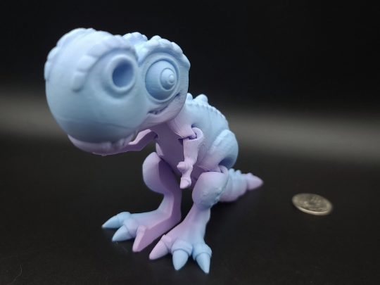 Articulating Rainbow Flexi T-Rex Articulated 3D Printed. Tyrannosaurus. Super cute dinosaur. Great fidget toy. Desk buddy. Sensory toy