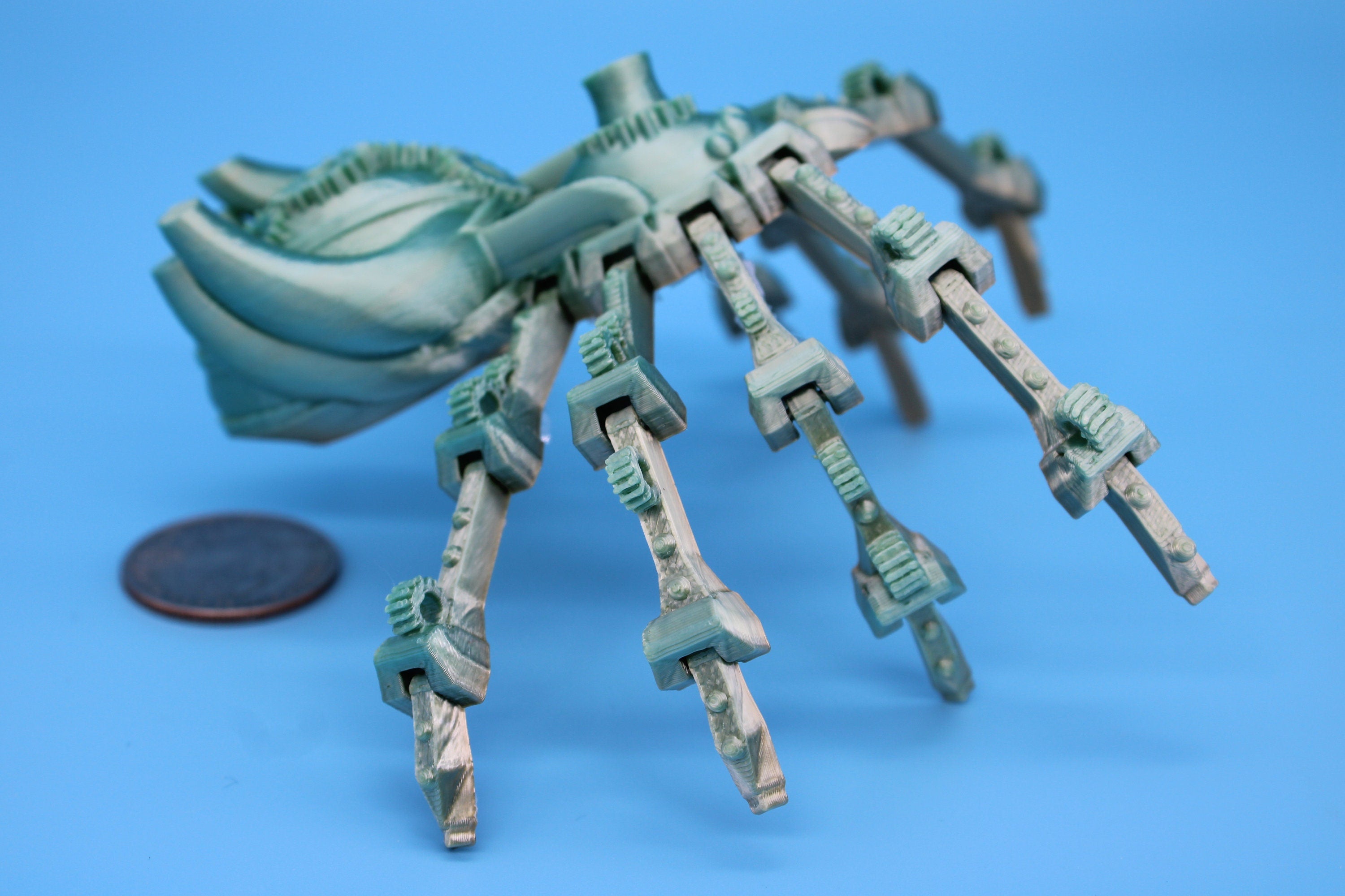 Rainbow Steam Punk Spider. Steam Punk Spider 3D printed articulating spider . flexi Toy, 5.75 in. Stress Relief, Gift.