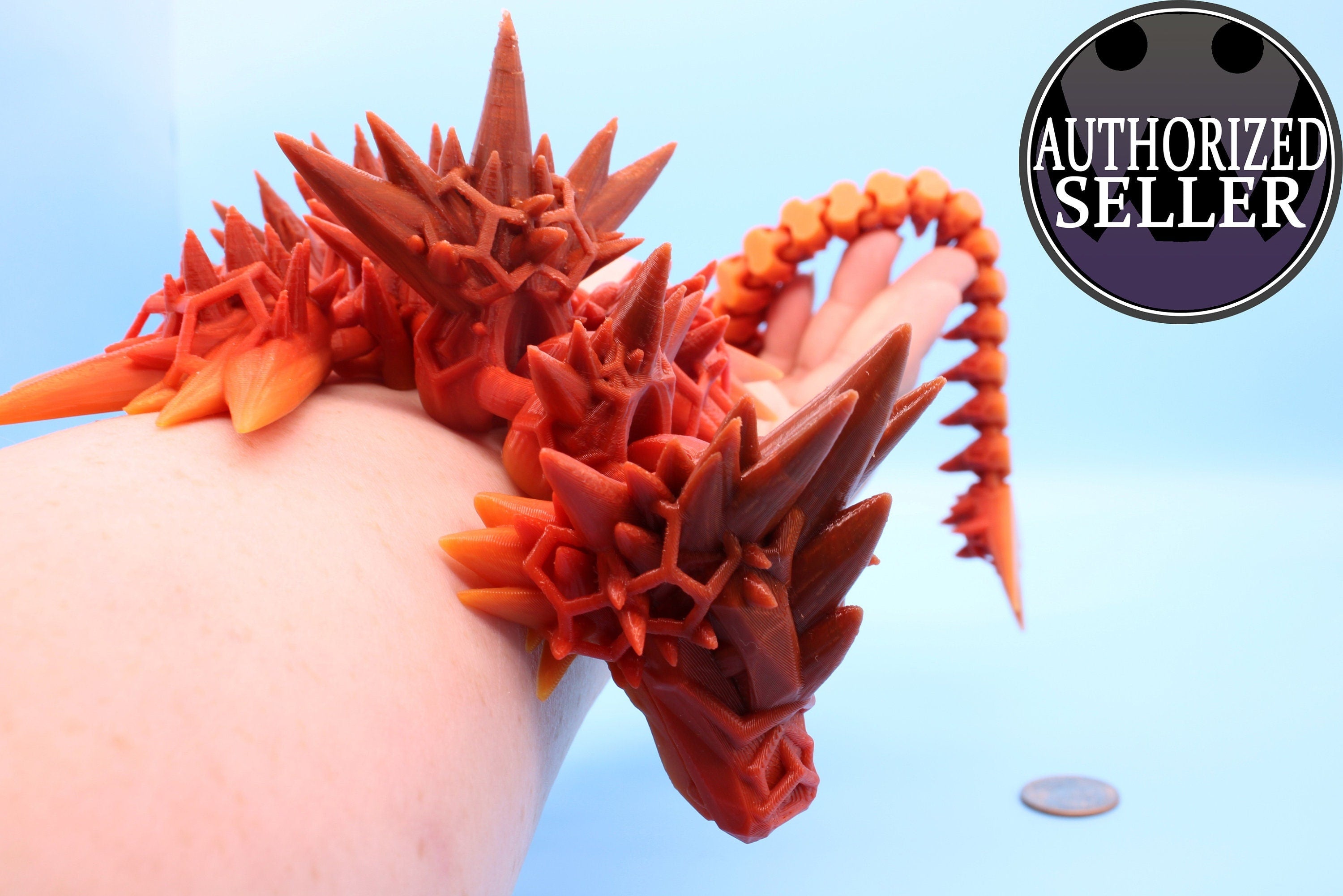 2 Foot Long Void Sea Dragon | 6 Fin Dragon | Multi Color Rainbow | 3D  printed Articulating Dragon | Fidget Toy | Sharp Flexi Sensory