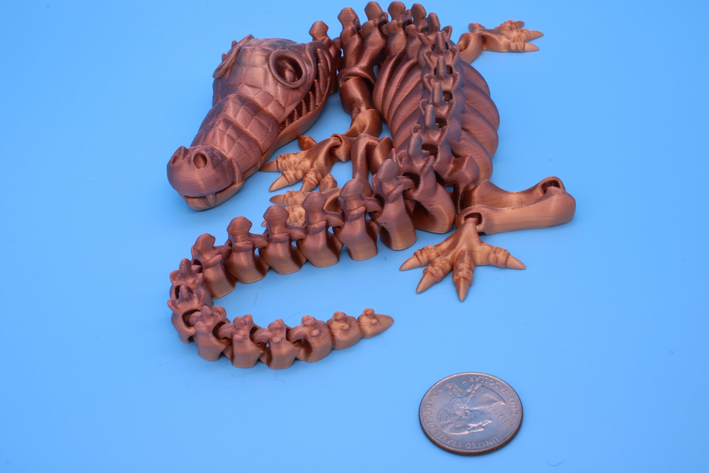 Crocodile | Cute Flexi Toy | Articulating Crocodile | 3D printed Unique Fidget | Desk Buddy | 13 in.