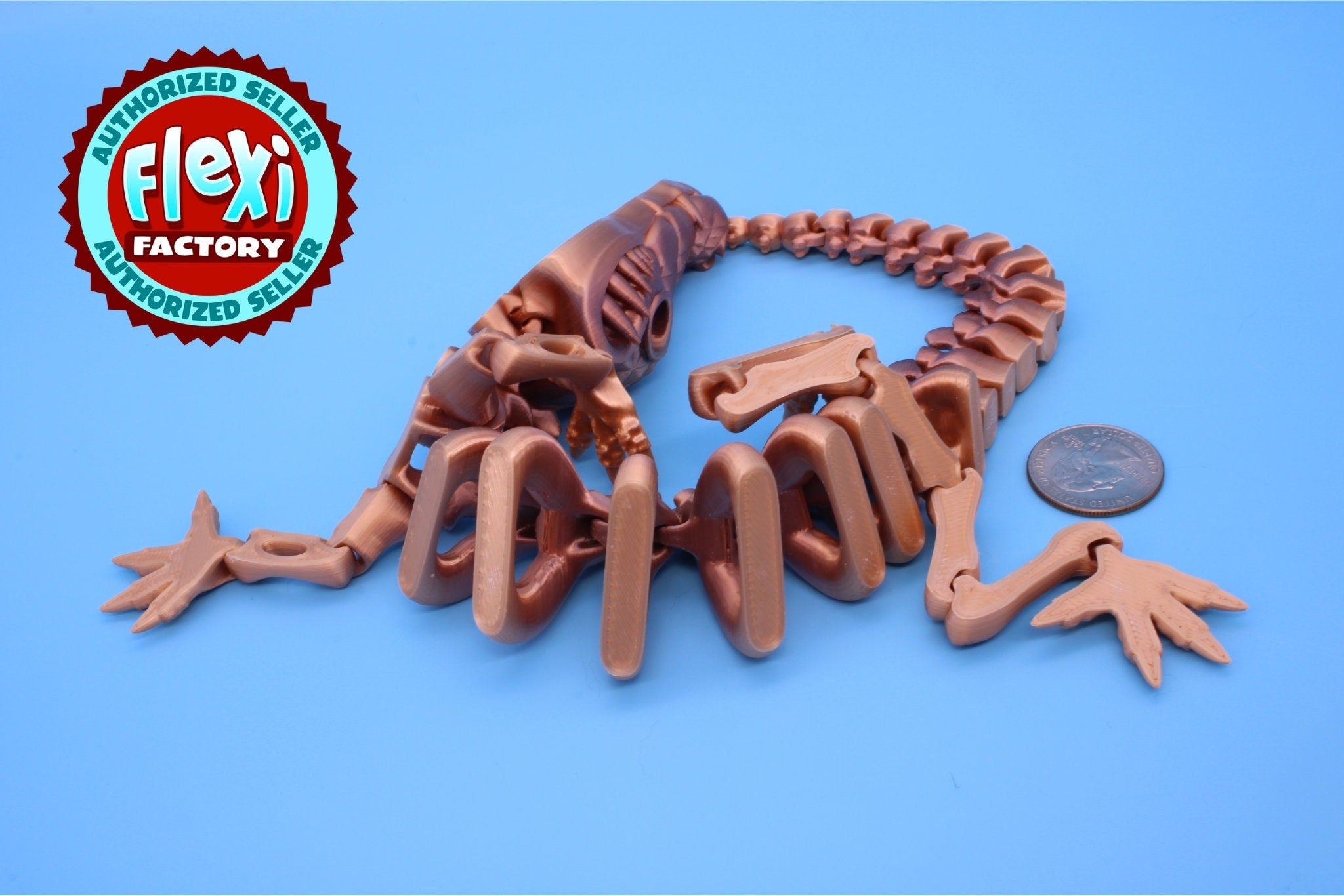 Crocodile | Cute Flexi Toy | Articulating Crocodile | 3D printed Unique Fidget | Desk Buddy | 13 in.