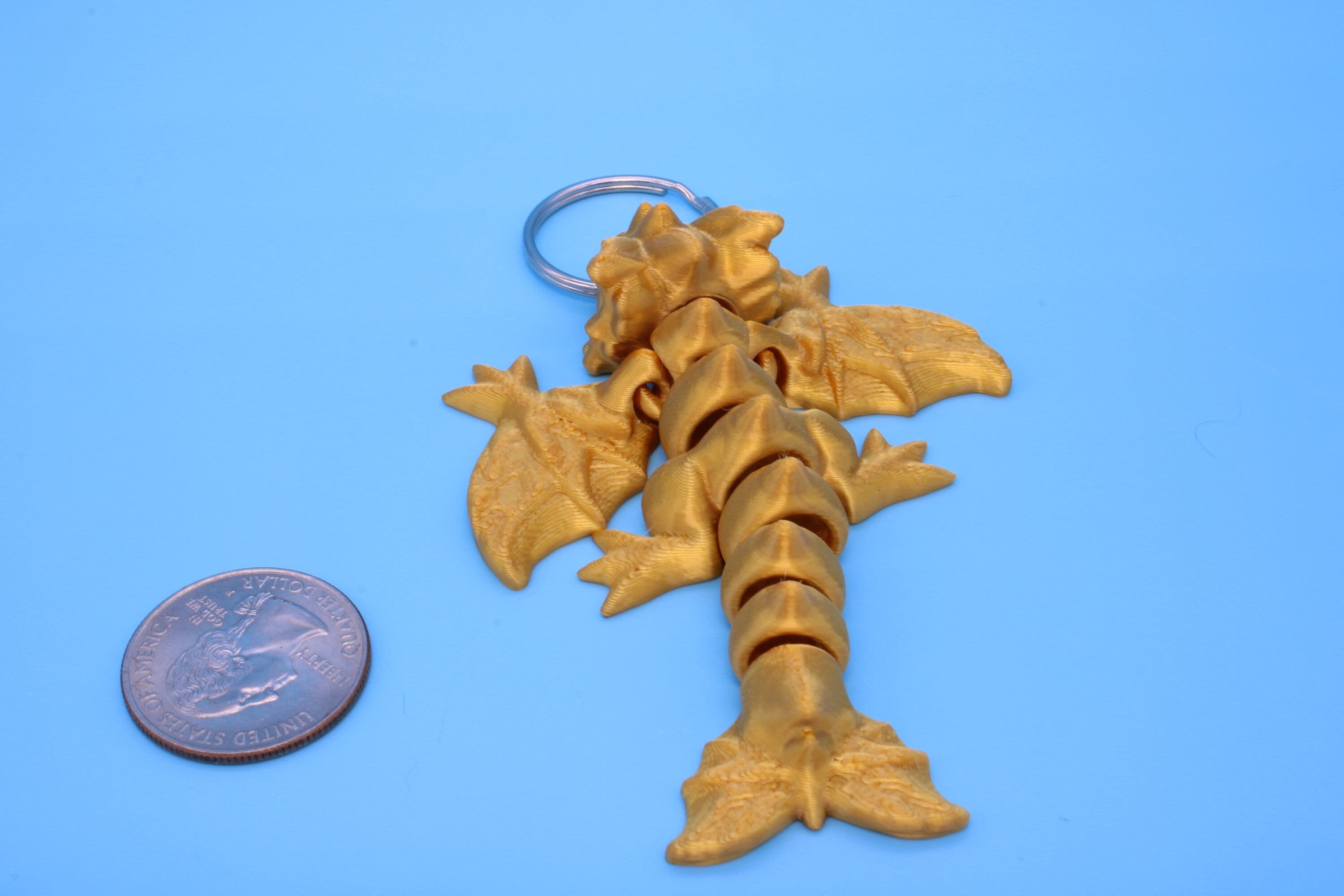 Baby Wyvern Dragon Keychain | 3D Printed Wyvern Dragon | 4 inches Dragon Friend | Sensory Toy | Fidget Toy | Flexi Dragon.