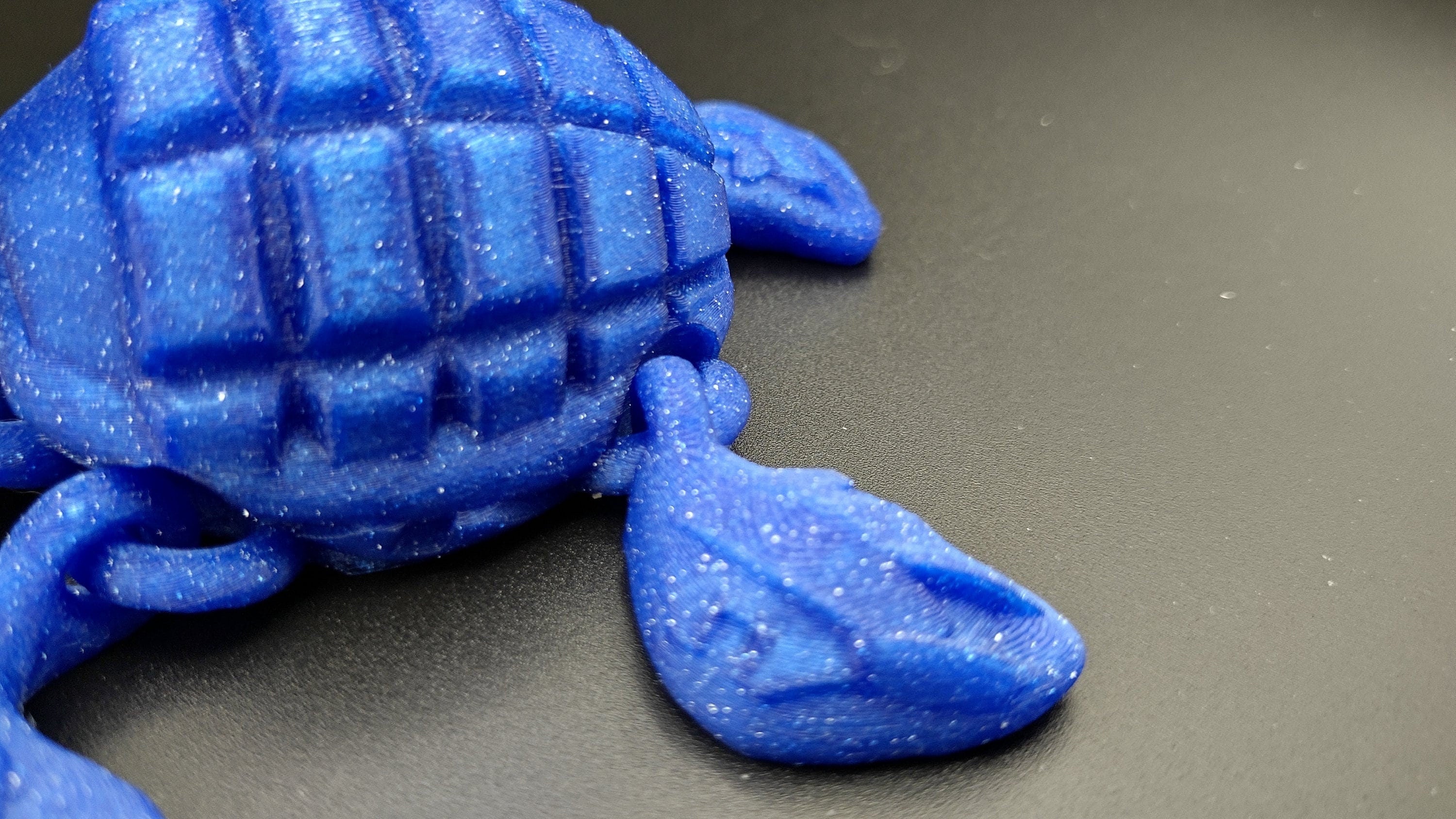 Turtle- Grenurtle | Blue Sparkle | Grenade / Turtle 3d Printed (MADE) | Adult Fidget Toy | Sensory Turtle Buddy.