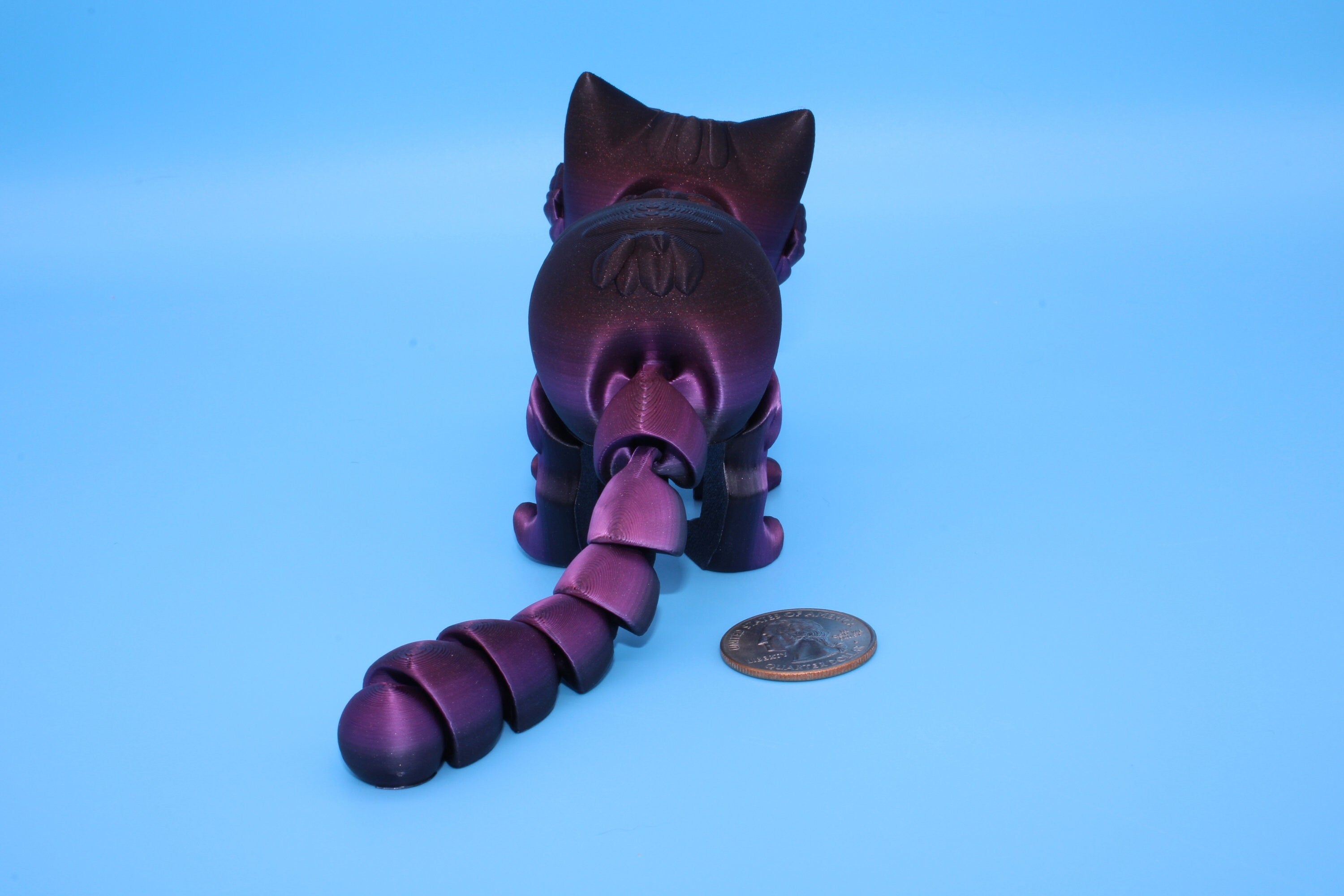 7 inch Cat Multi Color | Fidget Toy | 3D printed Kitten | Articulating Kitty | Flexi Toy | Stress Relief Gift