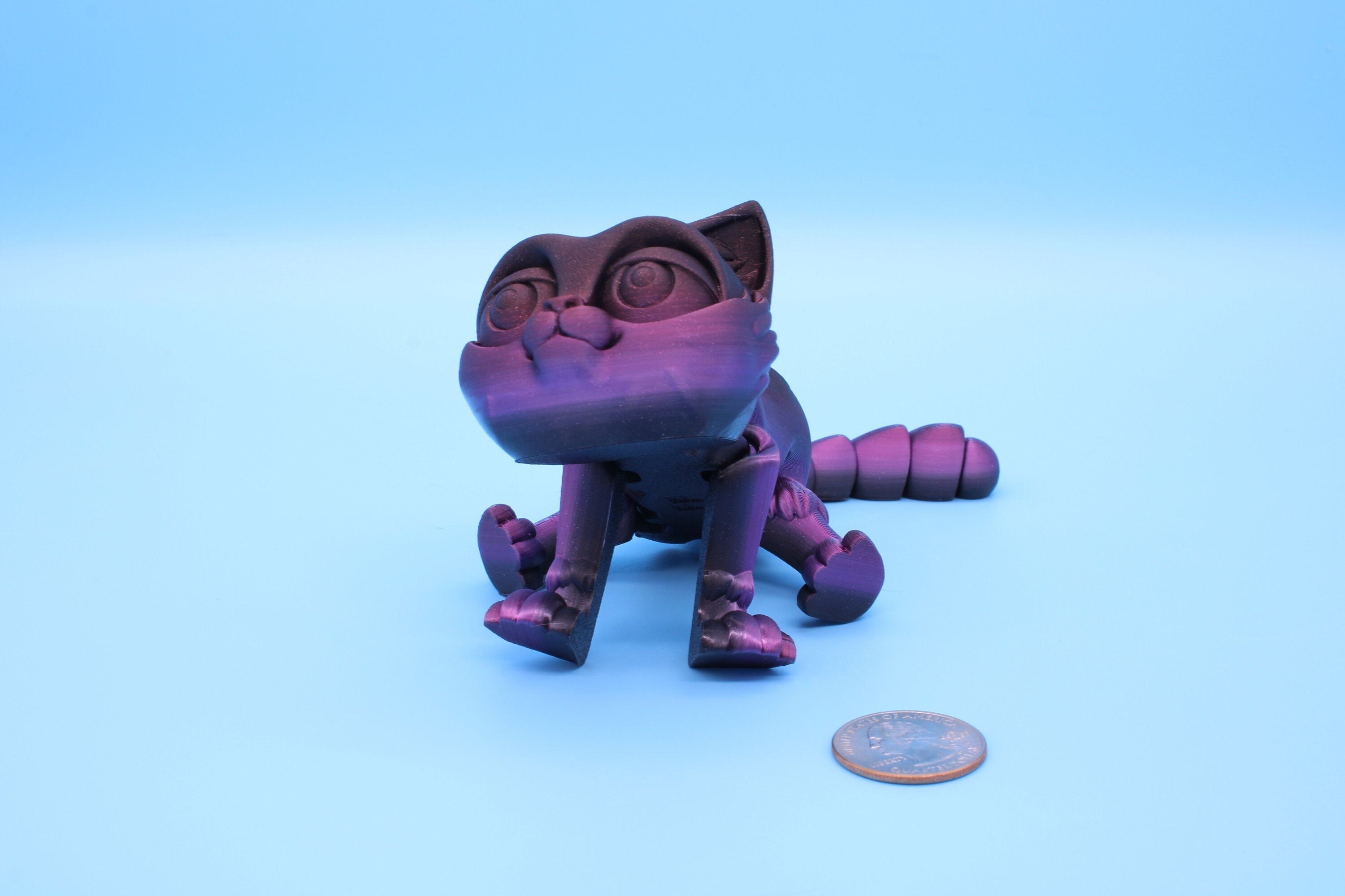 7 inch Cat Multi Color | Fidget Toy | 3D printed Kitten | Articulating Kitty | Flexi Toy | Stress Relief Gift