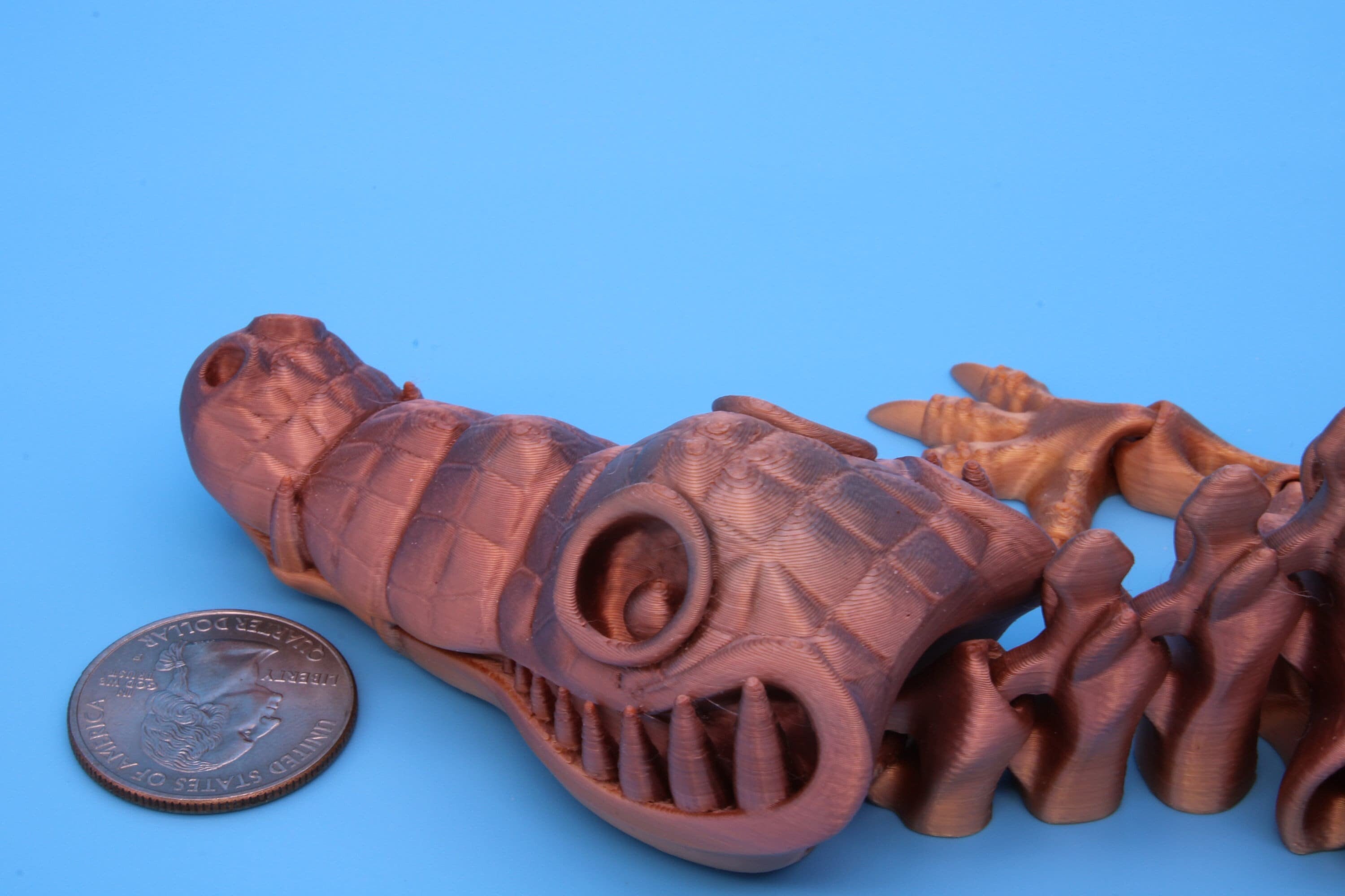 Crocodile | Cute Flexi Toy | Articulating Crocodile | 3D printed Unique Fidget | Desk Buddy | 13 in.