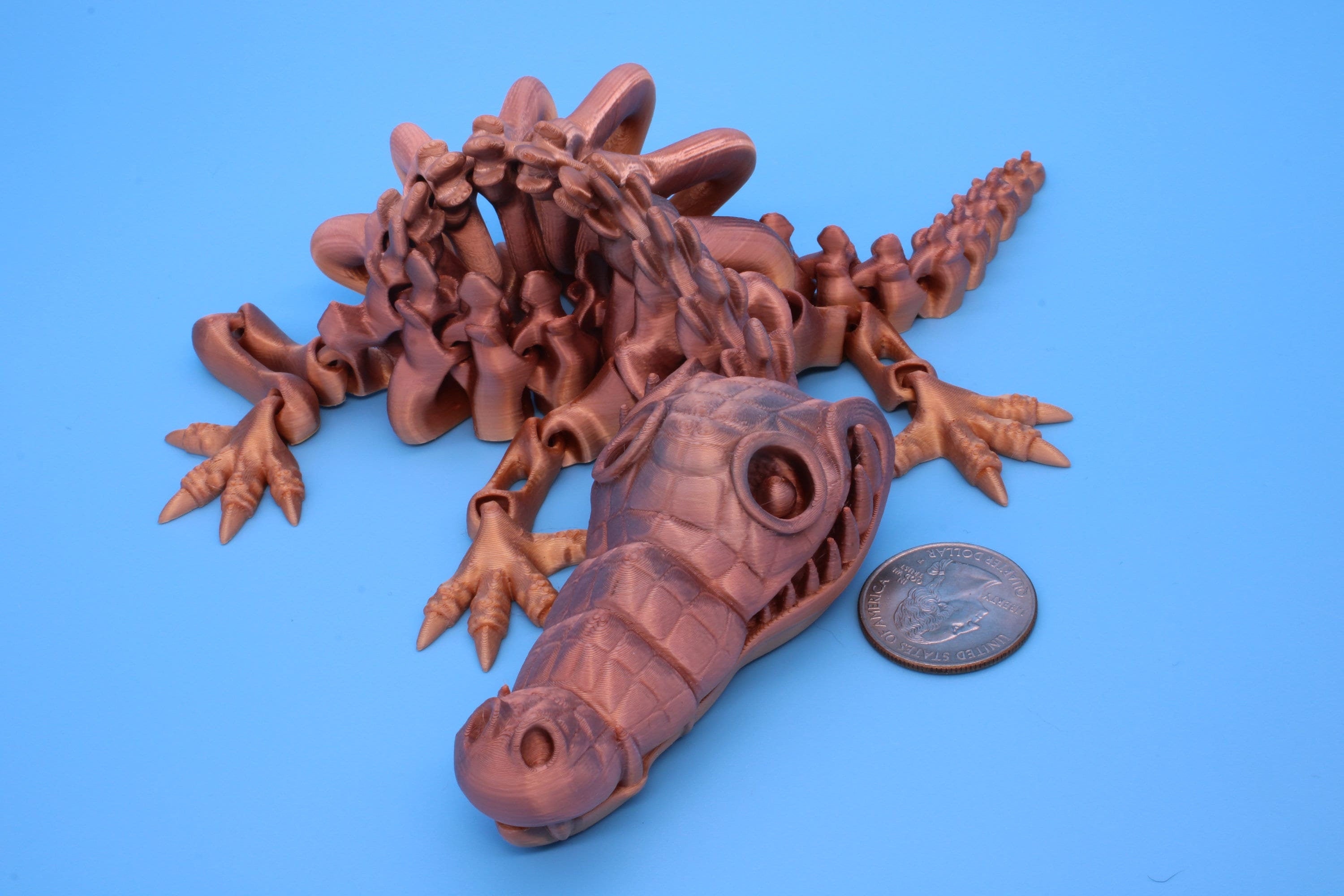 Crocodile | Cute Flexi Toy | Articulating Crocodile | 3D printed Unique Fidget | Desk Buddy | 13 in.