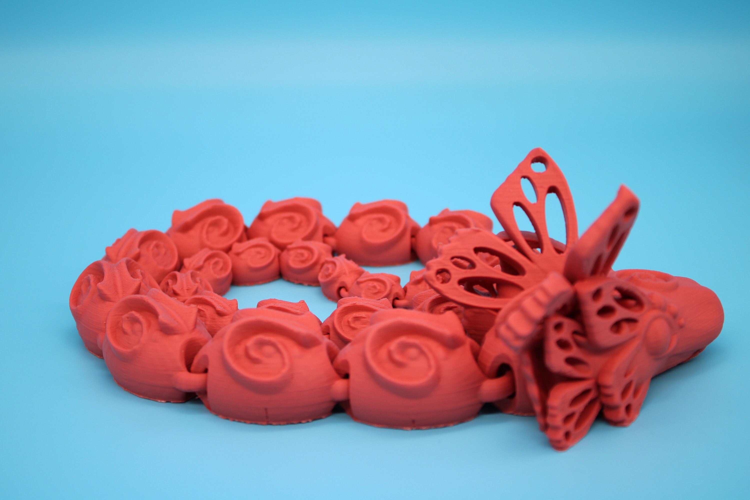 Butterfly Snake | 28 in | Coral | 3D Printed | Fidget Toy | Flexi Toy Snake | Desk Toys | Sensory Toy.