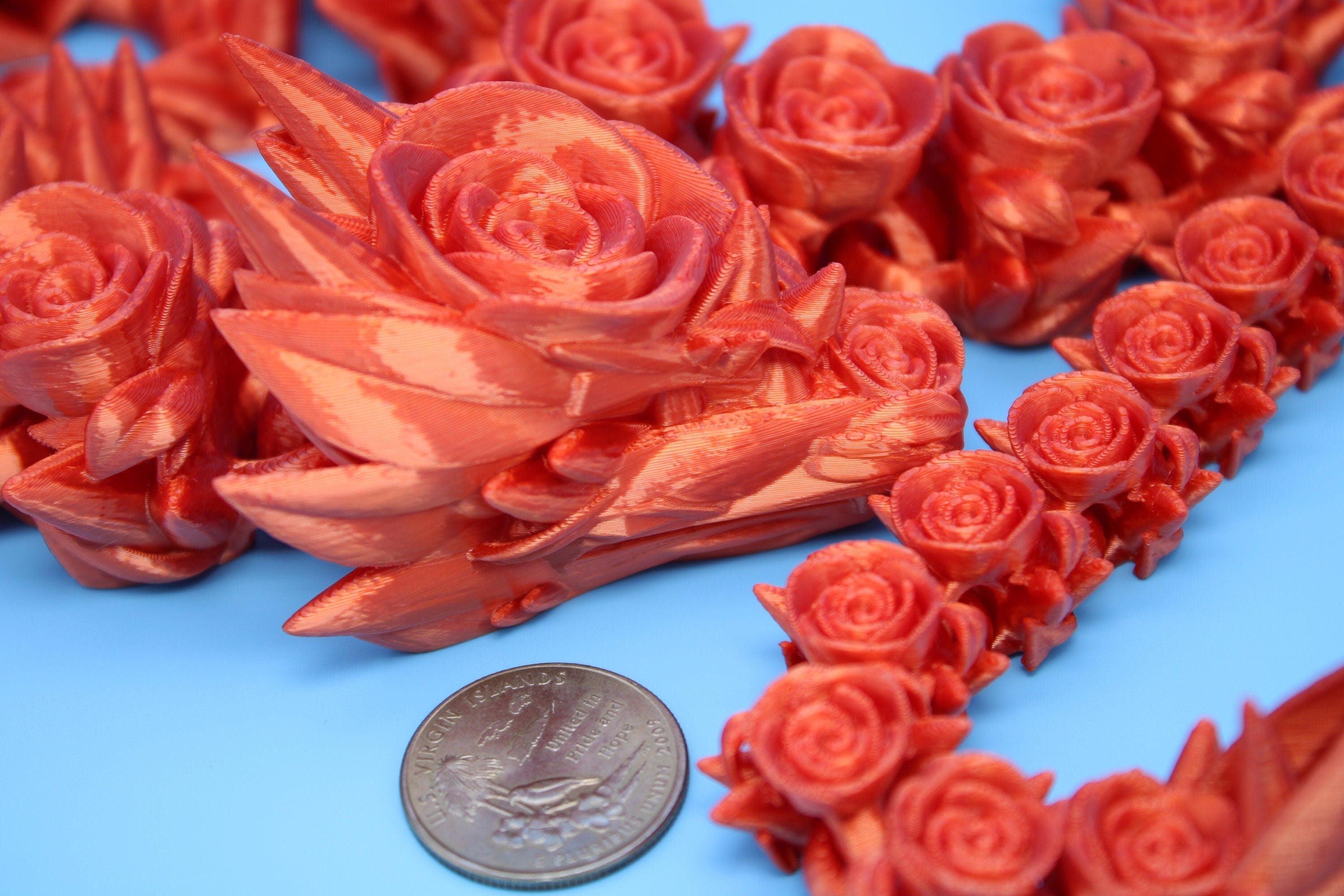 Flawed Orange Rose Articulating Dragon | 3D Printed Fidget, Adult Fidg Flawed Orange Rose Articulating Dragon | 3D Printed Fidget, Adult Fidg