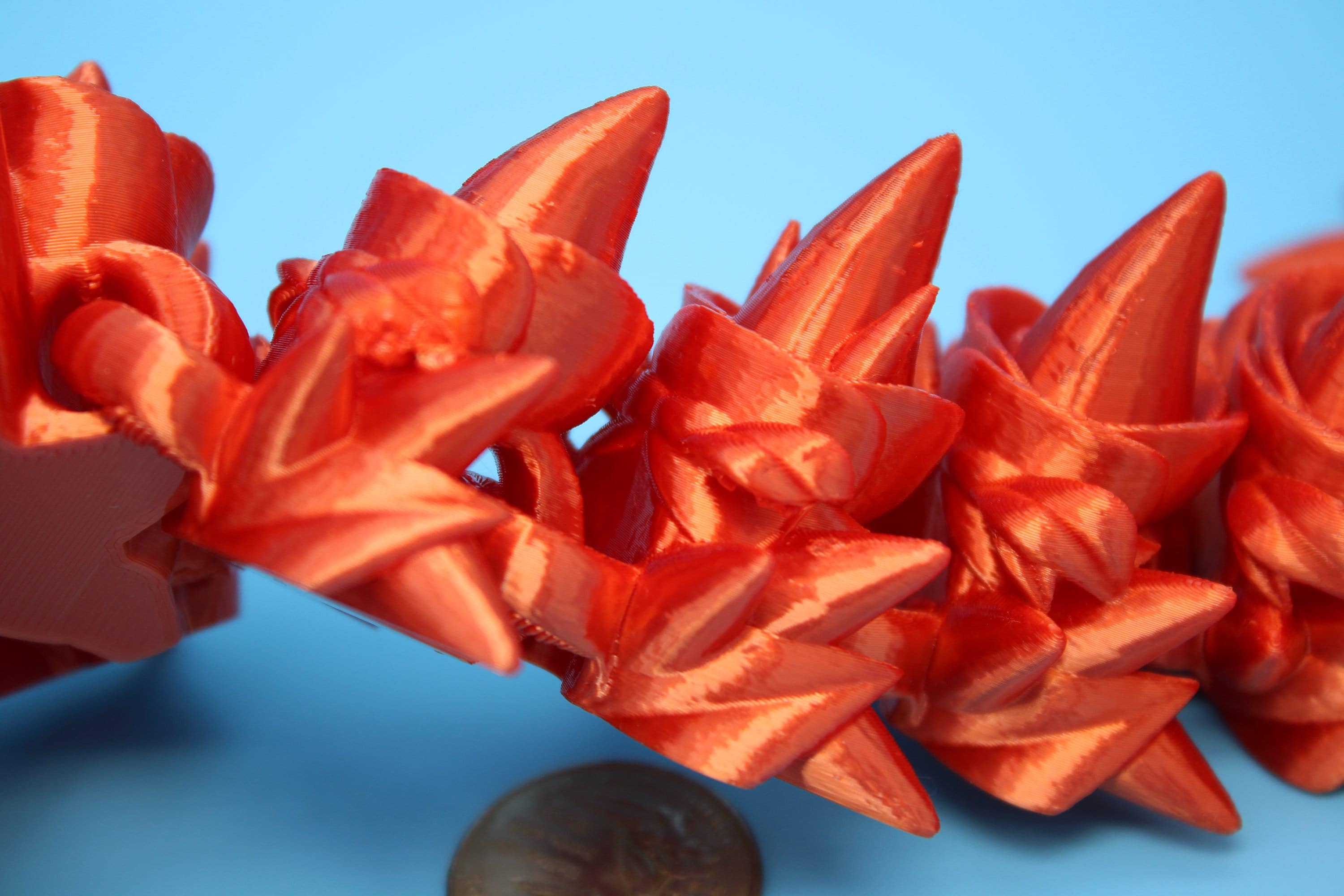 Flawed Orange Rose Articulating Dragon | 3D Printed Fidget, Adult Fidg Flawed Orange Rose Articulating Dragon | 3D Printed Fidget, Adult Fidg