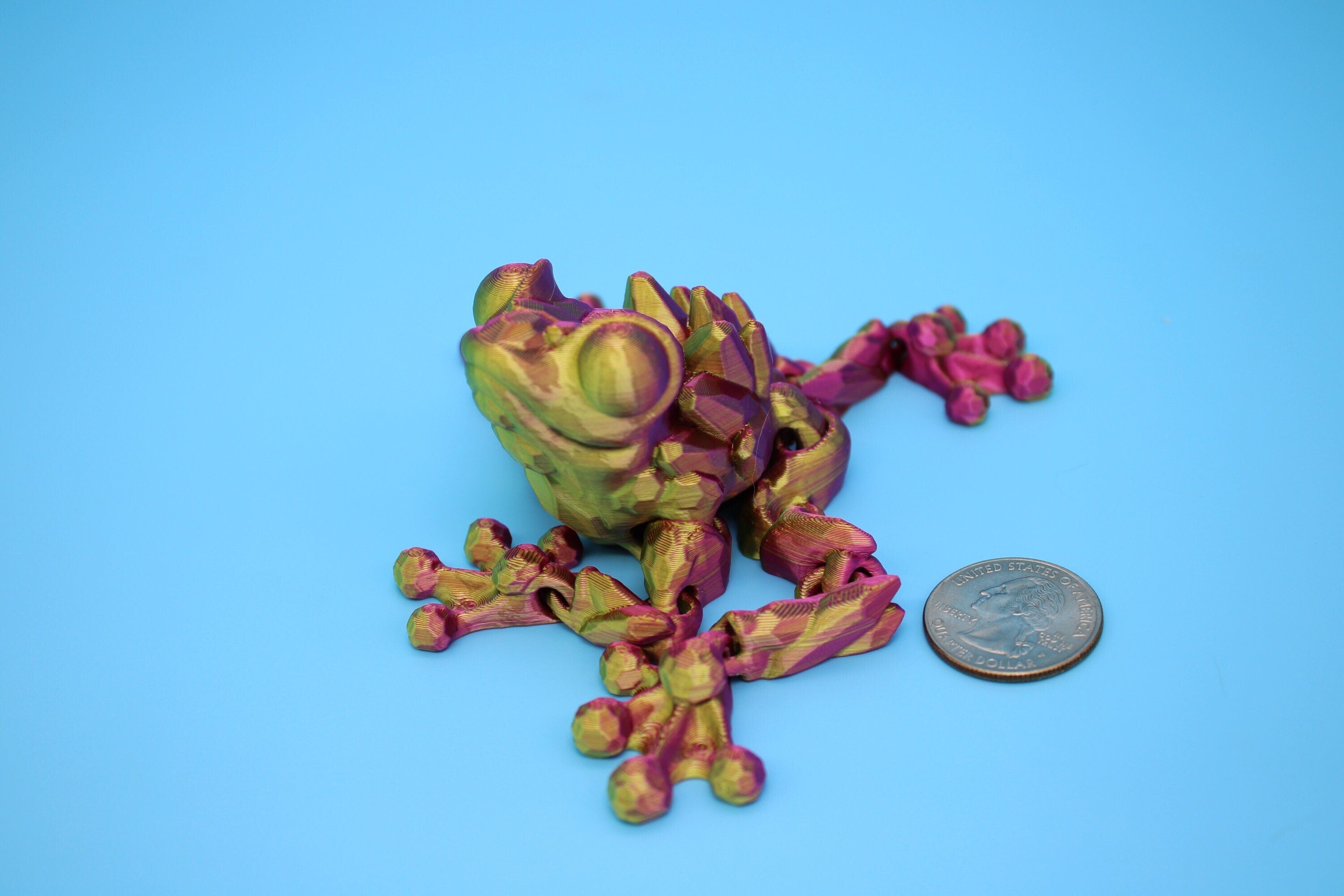 Crystal Frog | 3D Printed Crystal Cute Frog | 5.5 inches | Friendly Frog | Sensory Toy | Fidget Toy | Articulating Frog | Stim Toy.
