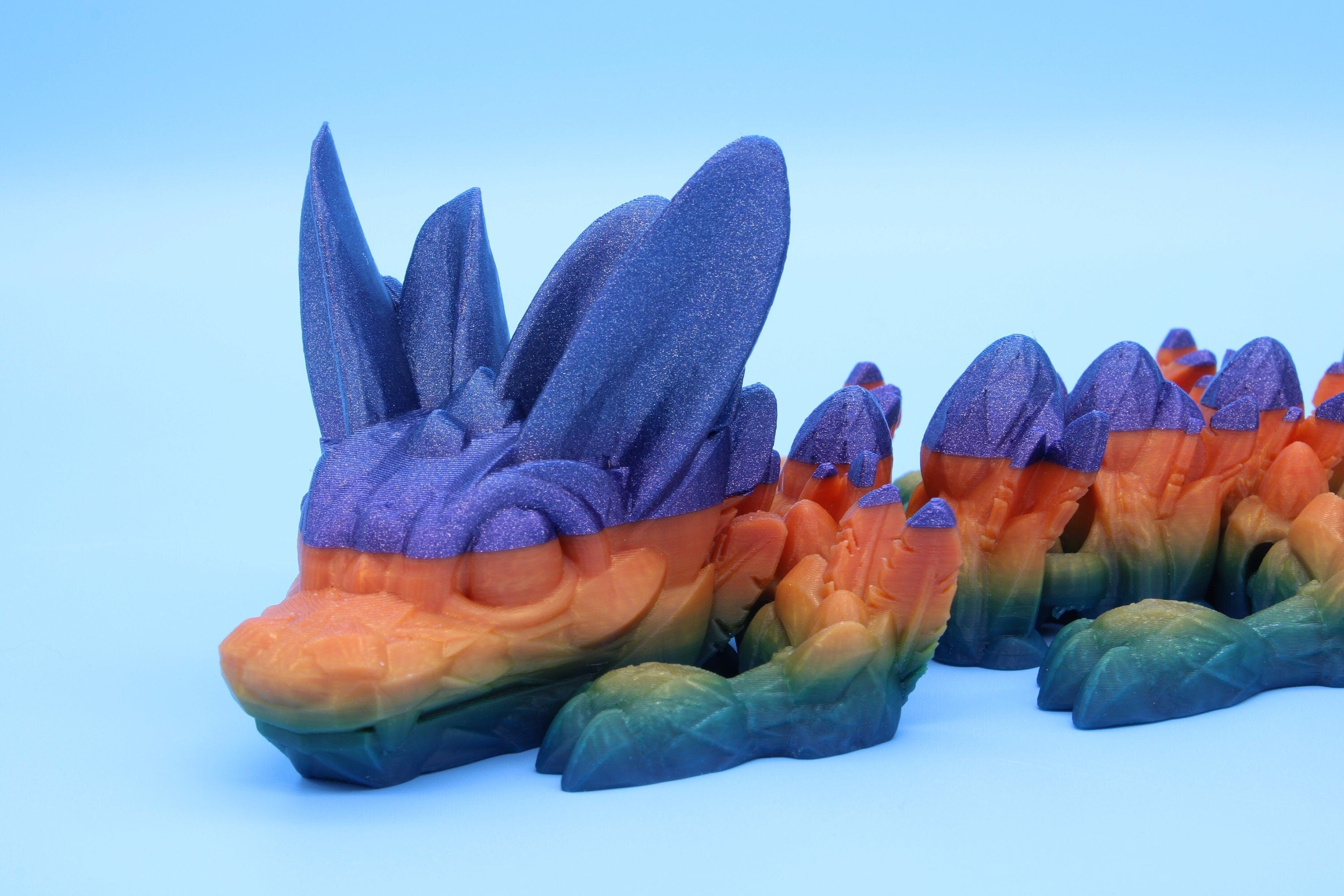 Easter Baby Dragon | Multi Color Rainbow | 3D Printed Articulating Dragon | Flexi Toy | Adult Fidget Toy | Dragon Buddy ready for you! 12 in