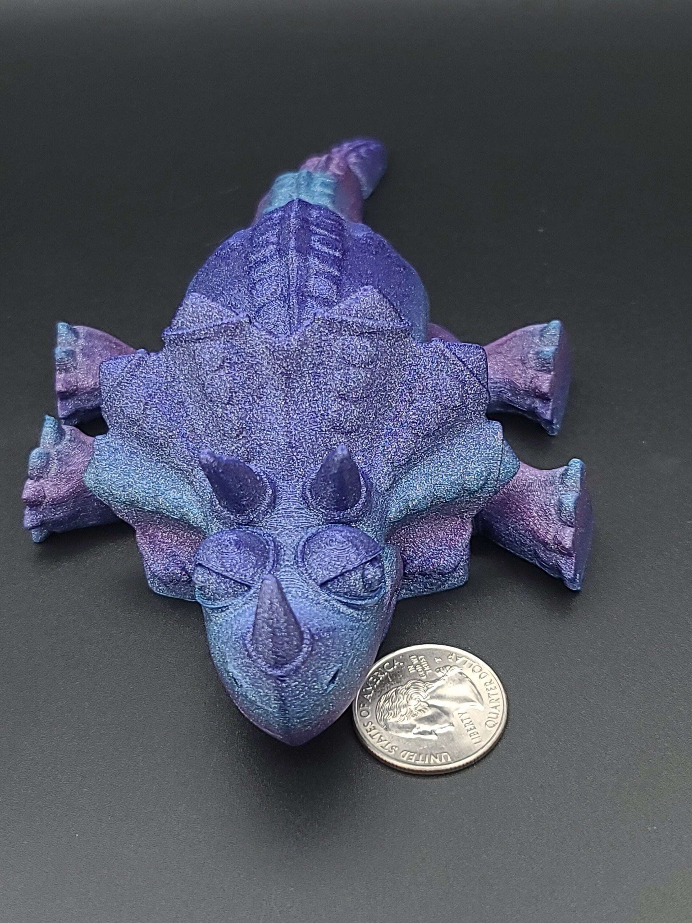 Cute Flexi Rainbow Triceratops. Unique 3D printed Triceratops. Great Articulating fidget toy, desk, sensory toy. 6.5 inch.