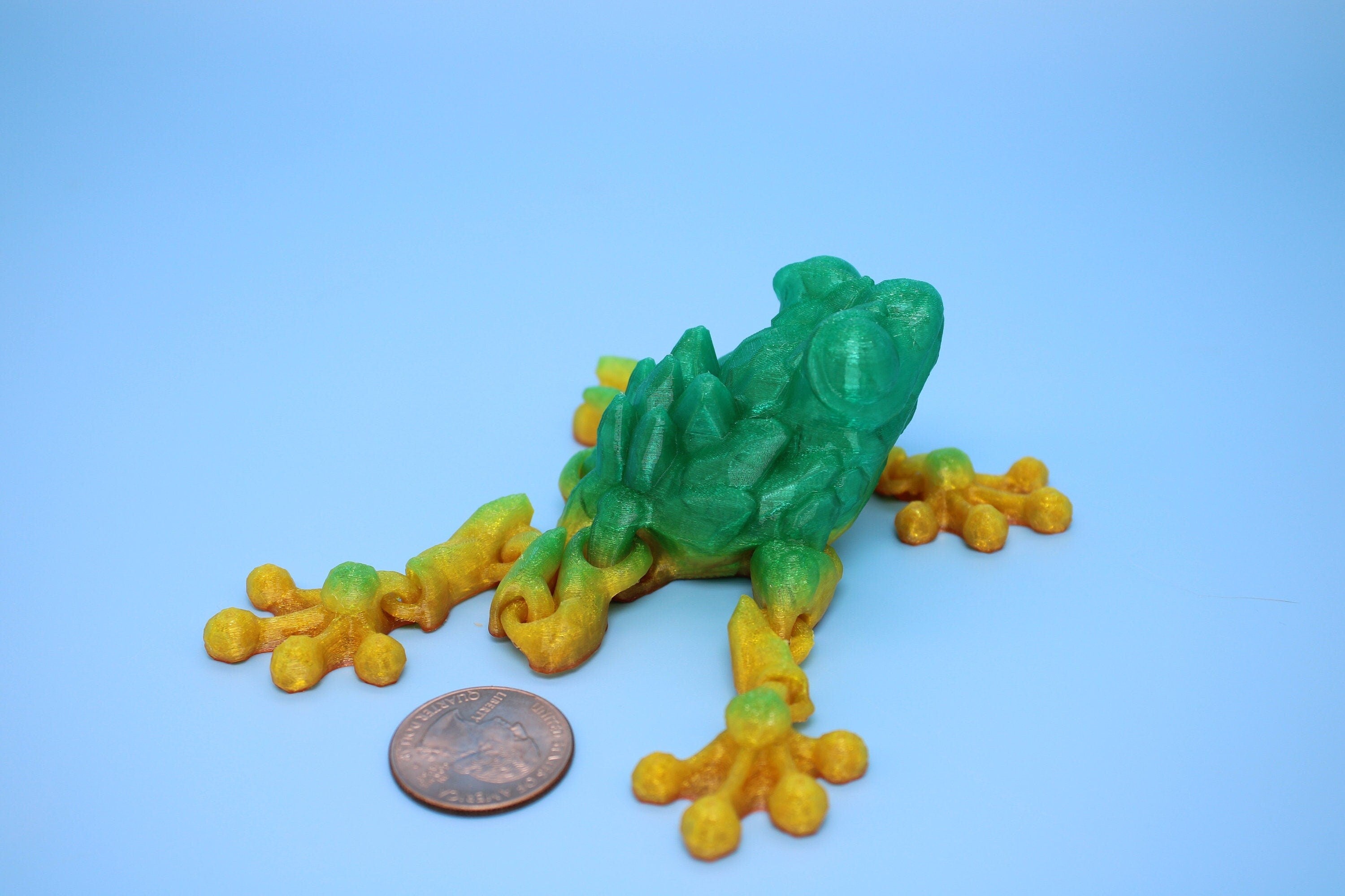 Miniature Flexible Crystal Frog | 3D Printed Crystal Cute Frog | 5.5 inches | Friendly Frog | Sensory Toy | Fidget Toy | Articulating Frog.