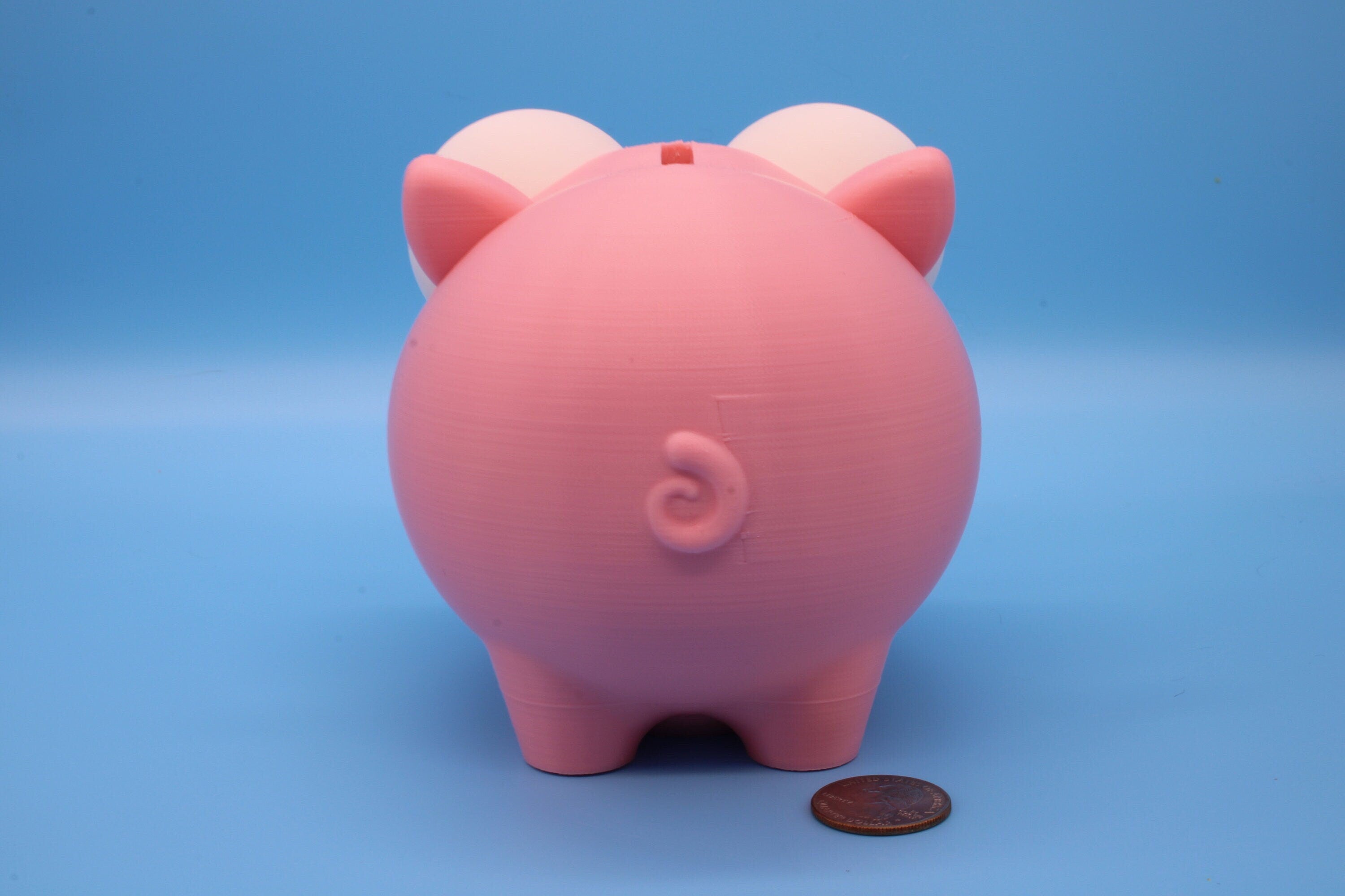 Pink Cute Piggy Bank | Eyes Do NOT Move | 3D Printed. Holds Coins | Looks Amazing on display | Removable Turn Knob To Get Coins Out.