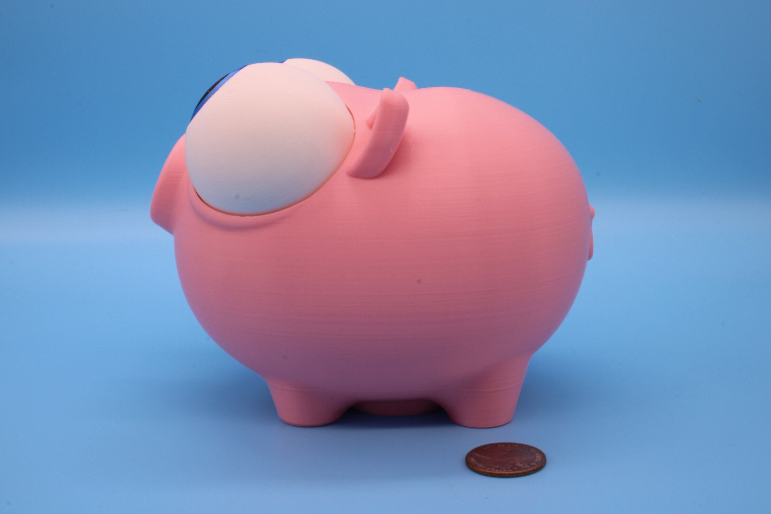 Pink Cute Piggy Bank | Eyes Do NOT Move | 3D Printed. Holds Coins | Looks Amazing on display | Removable Turn Knob To Get Coins Out.