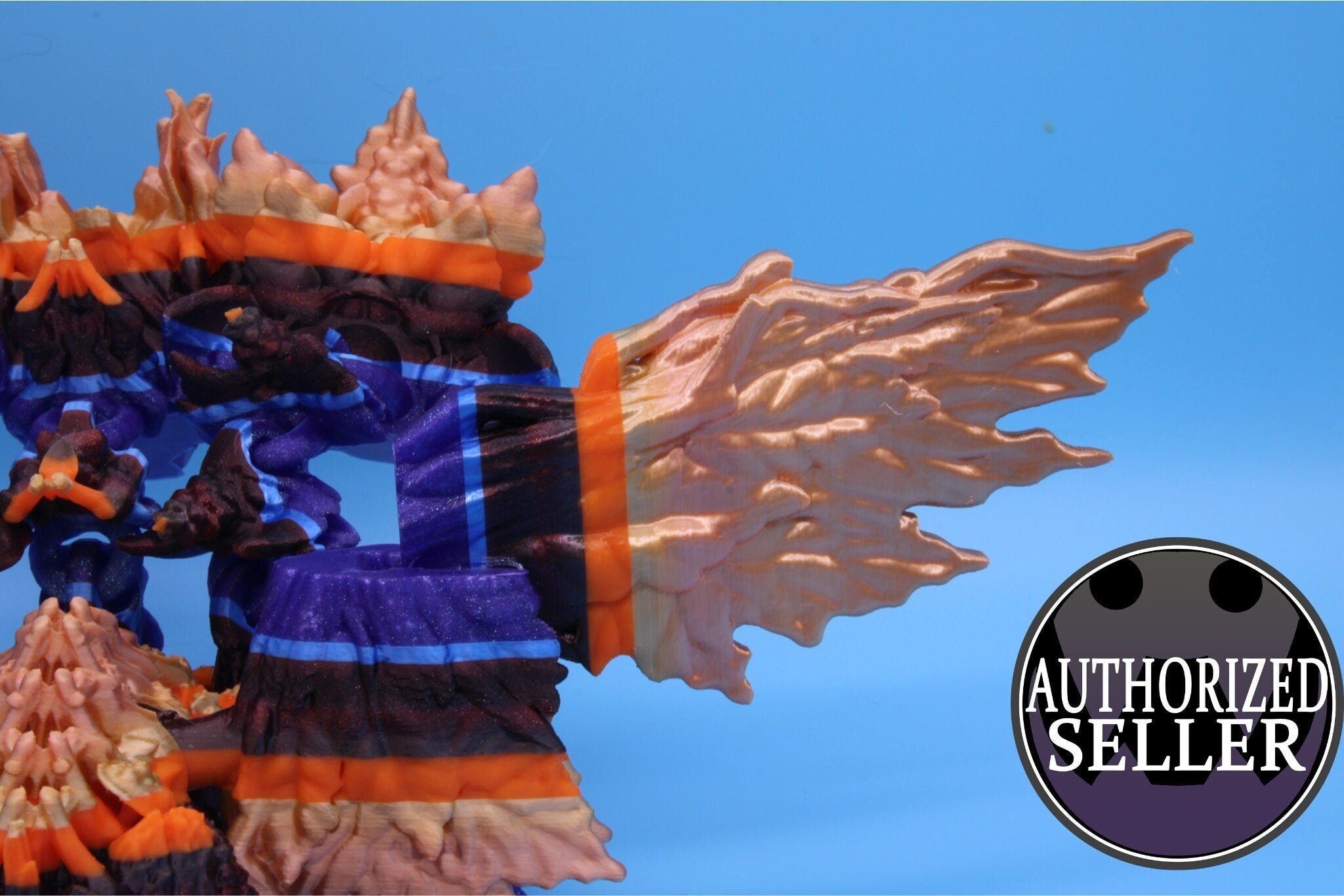 Tri-Forest Dragon | Multi Colored | Three Headed Dragon | 3D printed | Articulating Dragon | Fidget Toy | Flexi Toy | Stress Relief | Stim.