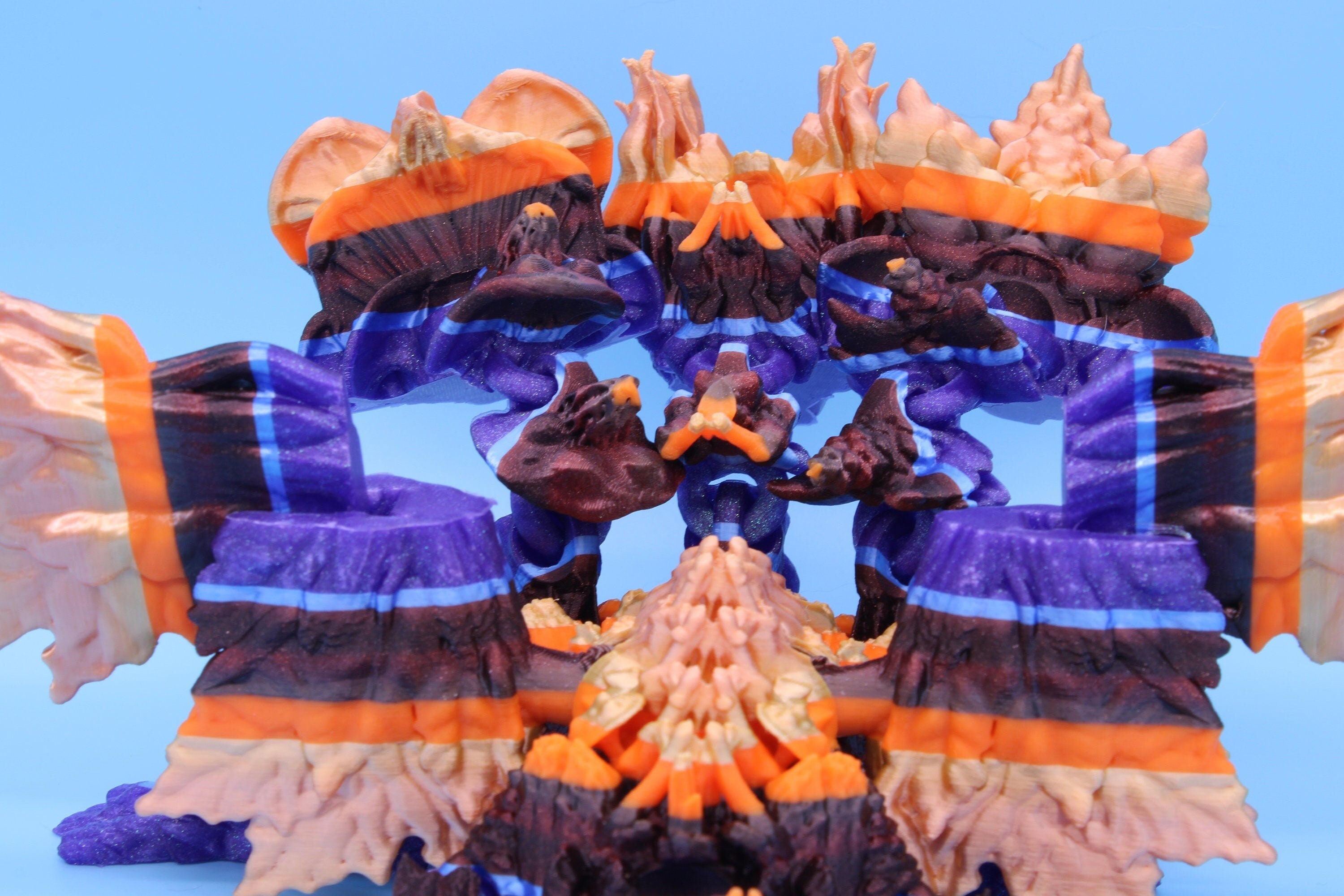 Tri-Forest Dragon | Multi Colored | Three Headed Dragon | 3D printed | Articulating Dragon | Fidget Toy | Flexi Toy | Stress Relief | Stim.