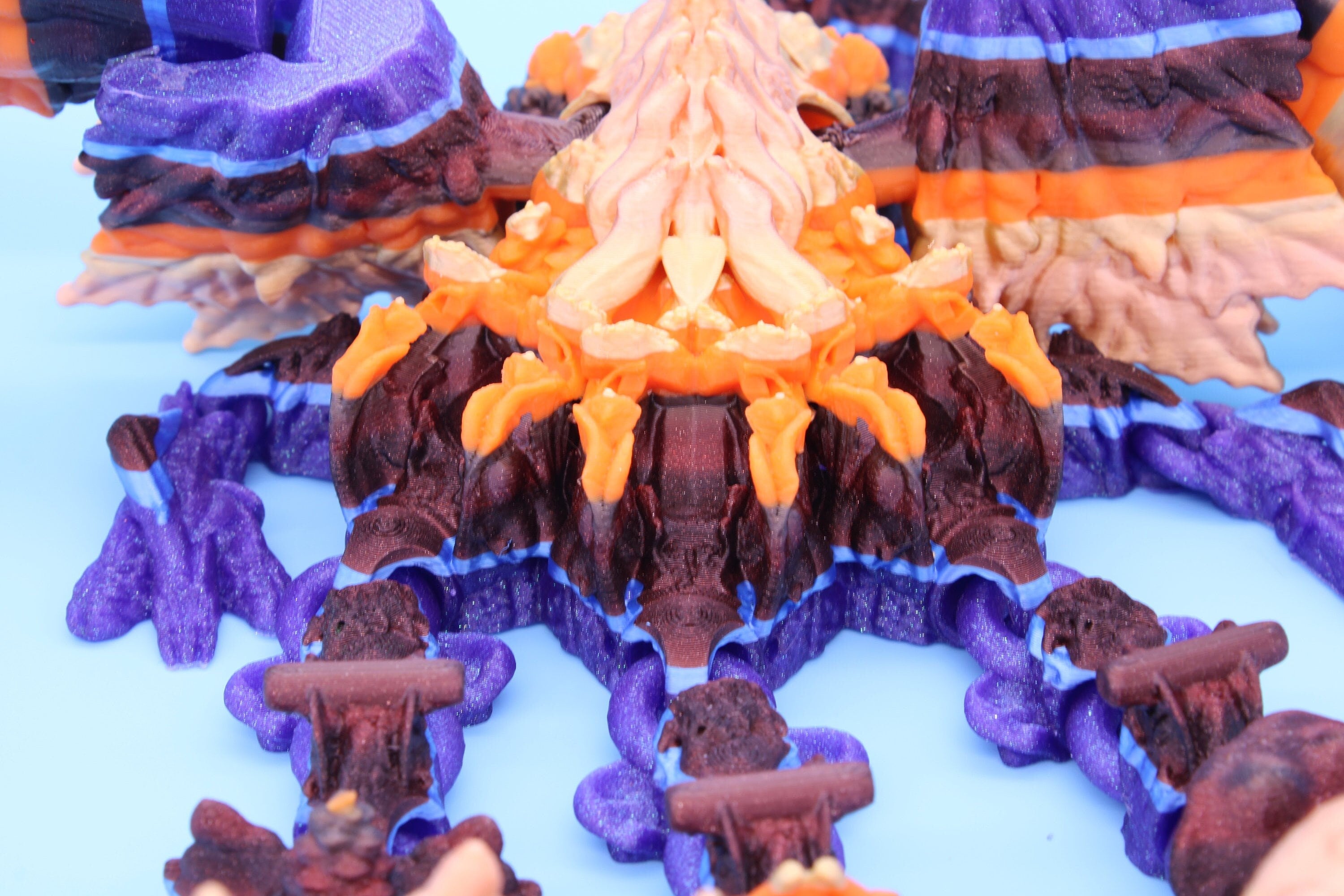 Tri-Forest Dragon | Multi Colored | Three Headed Dragon | 3D printed | Articulating Dragon | Fidget Toy | Flexi Toy | Stress Relief | Stim.