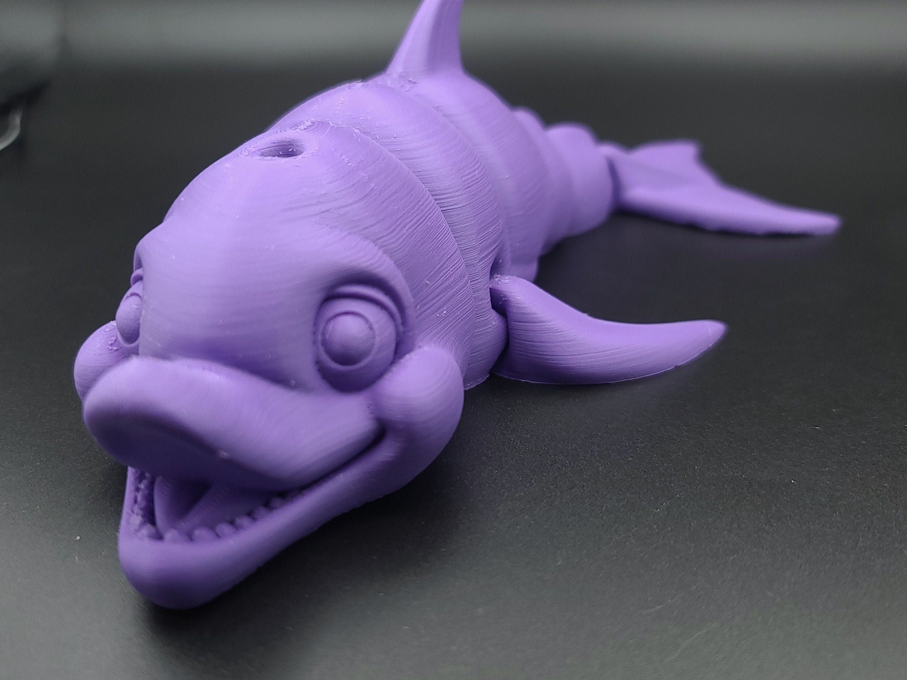 XL Purple Flexi Dolphin. 9.5 inch Articulating Super Cute Dolphin. Great fidget toy. Desk buddy. Sensory toy.