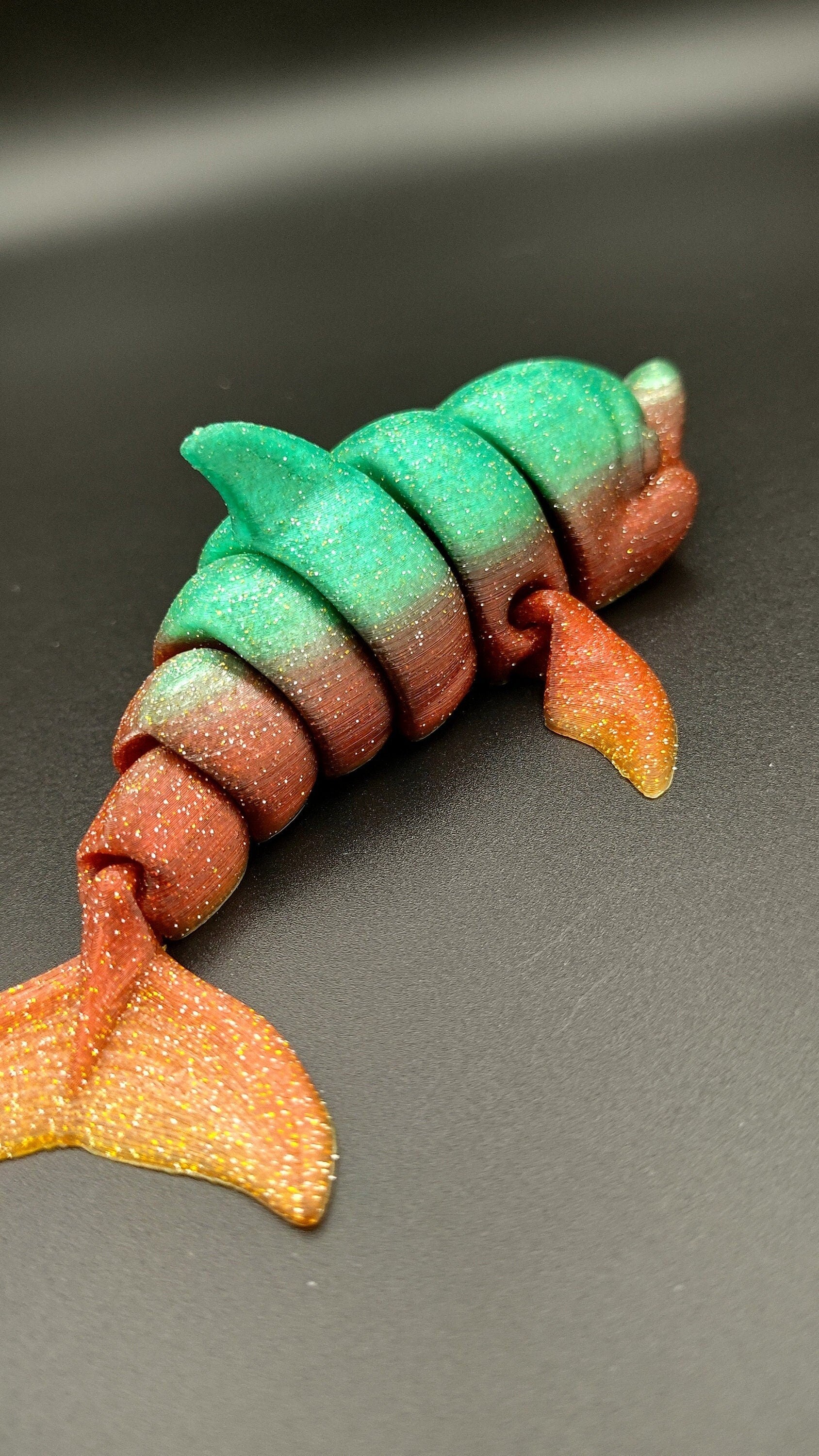 Sparkle Multi Color Flexi Dolphin. Articulating Super Cute Dolphin. Great fidget toy. Desk buddy. Sensory toy. No surprise rainbow.