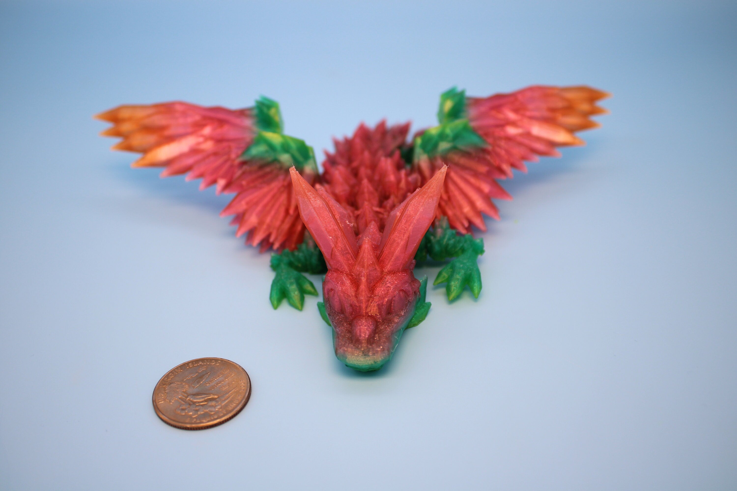 Baby Crystal Winged Dragon | Rainbow | Flexible (TPU) | 3D Printed | Fidget Toy | 7 in.